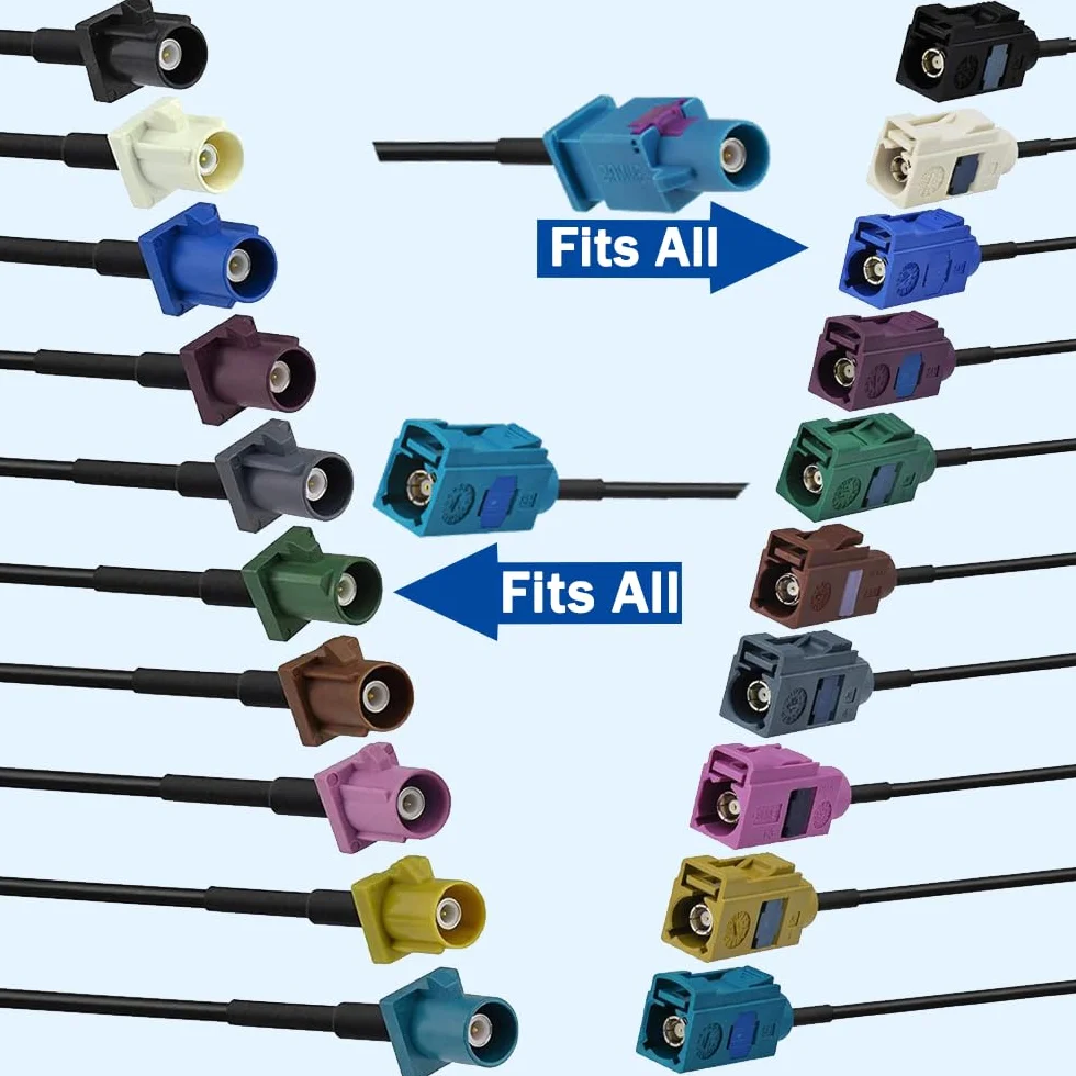 Bingfu Adattatore Antenna Autoradio Connettore Radio Auto Universali Cavo Prolunga da Maschio Fakra Z a Spinotto DIN (& Femmina a Presa) & Adattatore per Antenna DAB FM AM Stereo Radio HD Audio