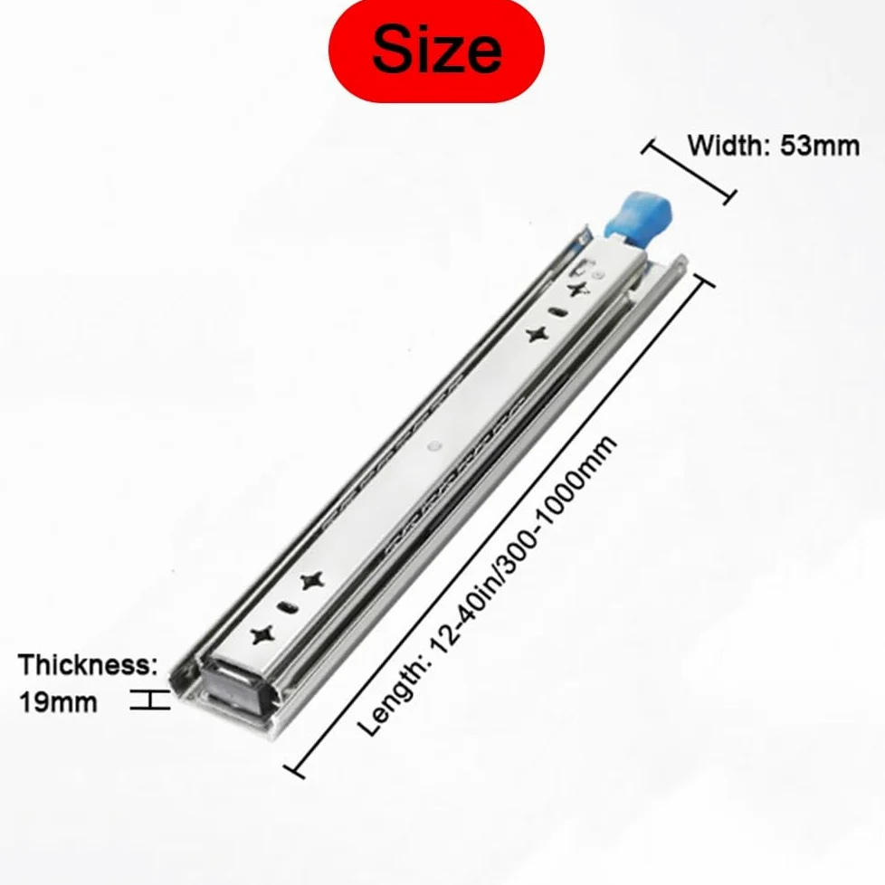Guide Per Cassetti Pesanti Con Blocca 300 350 400 450 500 550 600 650 700 750 800 850 900 950 1000mm Guide Cassetti Estrazione Totale 120KG Carico(12in/300mm)
