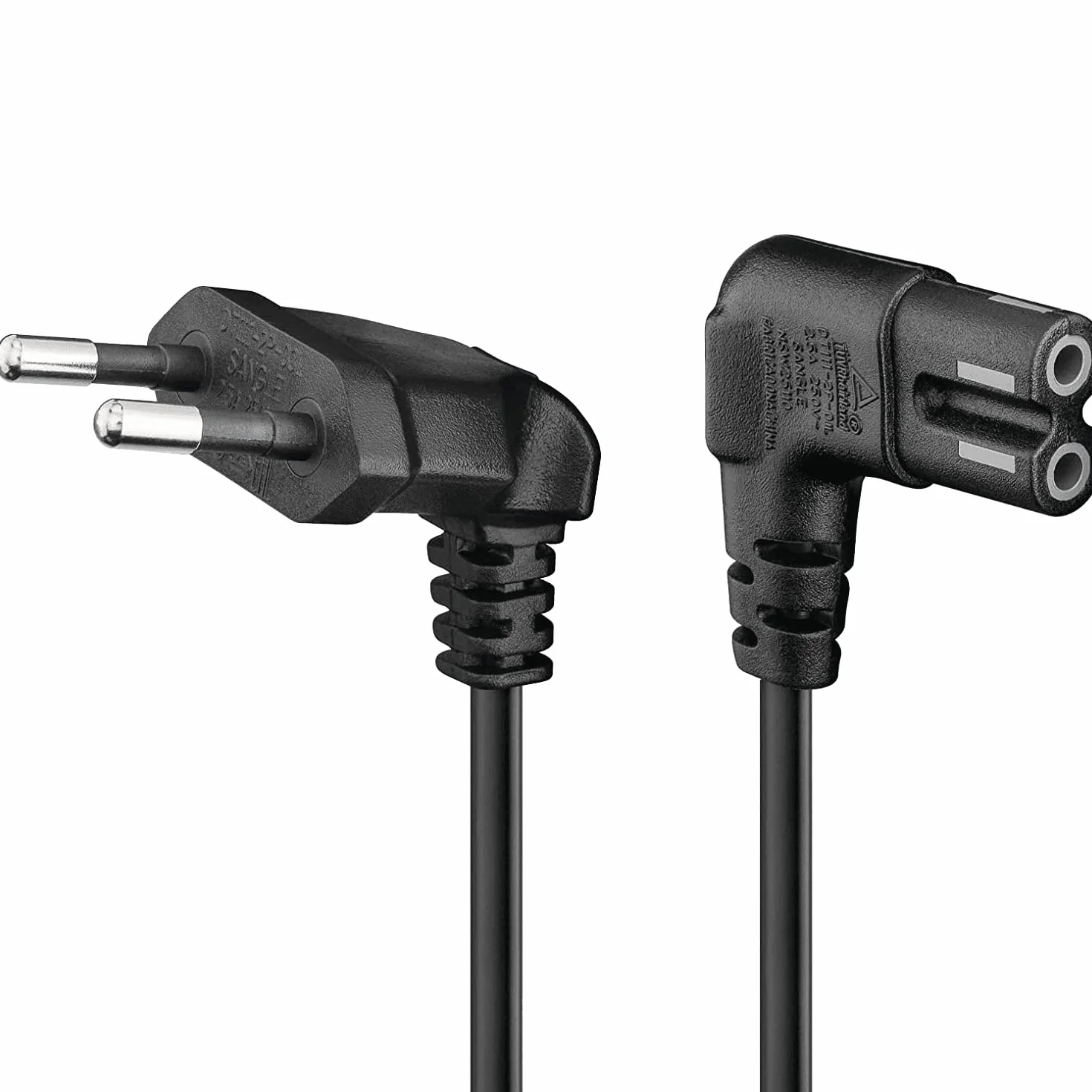 CABLEPELADO - Cavo di Alimentazione IEC-320 a Gomito C7, Sezione 0,75 mm², Compatibile Con Samsung, Philips, LG, Sony Sharp, Panasonic, TV LED, Sky High Tech, PS4, Nero, 75 cm