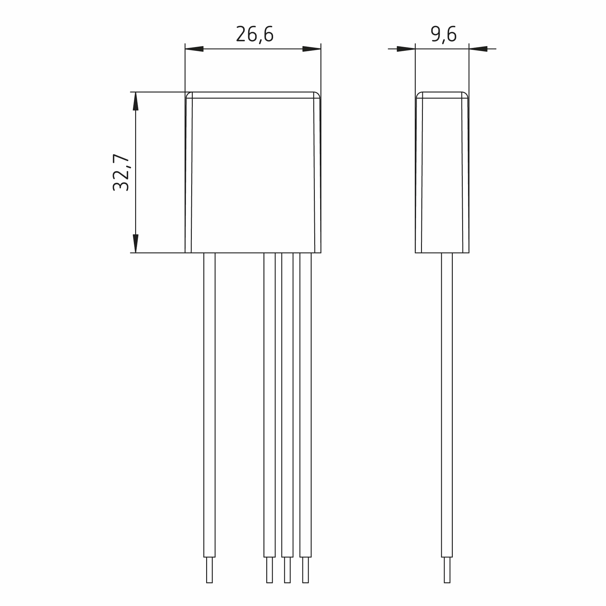 Theben 5400134 DIMAX 540 BN Mini dimmer universale da incasso | versione con 4 conduttori, 32,7 x 26,6 x 9,6 mm, lunghezza cavo fino a 100 m, funzione memoria