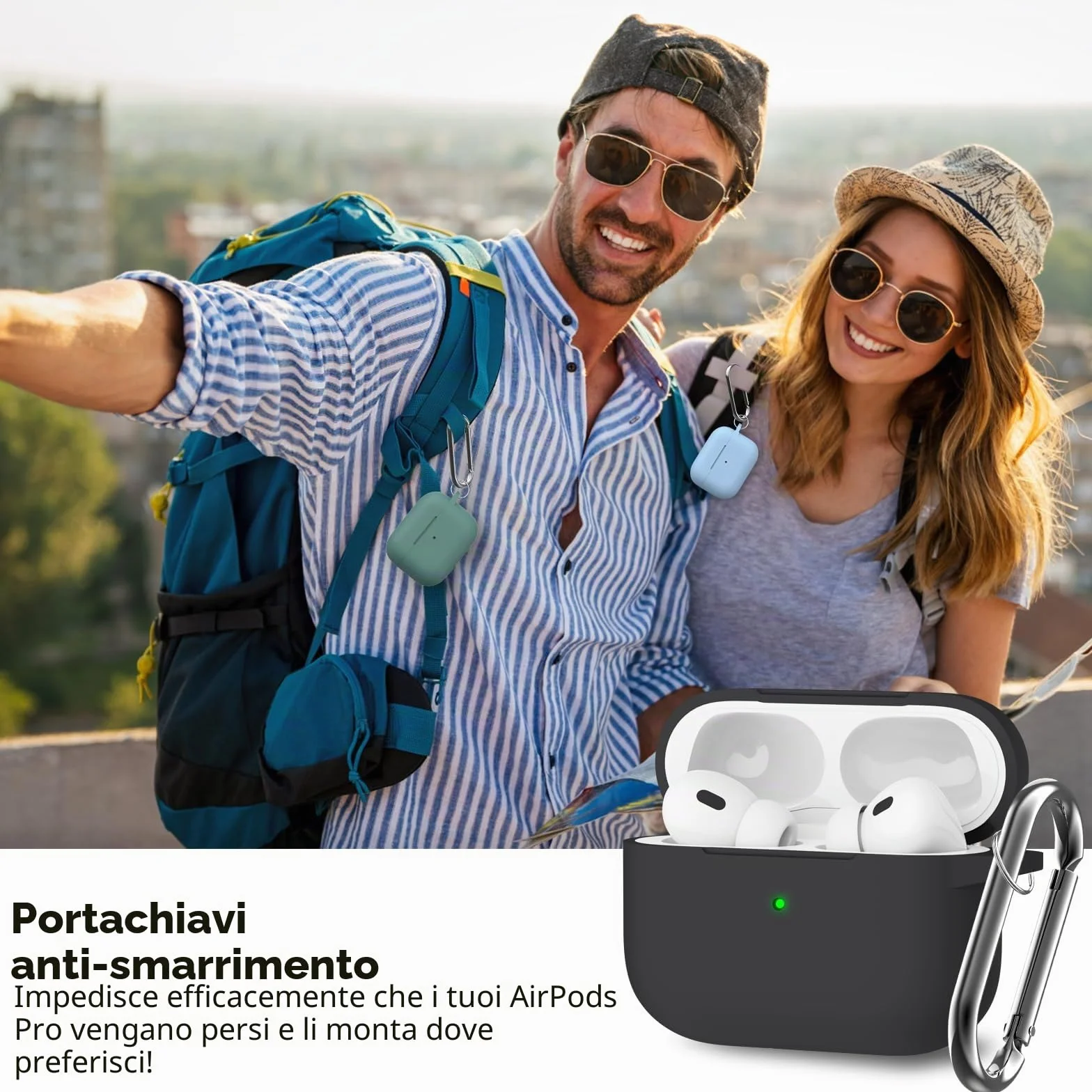 Inesore Compatible with Airpods Pro 2 Custodia Cover,Silicone Protective Case for Apple Airpods Pro 2nd/1st Generation Charging Case with Keychain and Cleaner Pen,for Women Men-Black