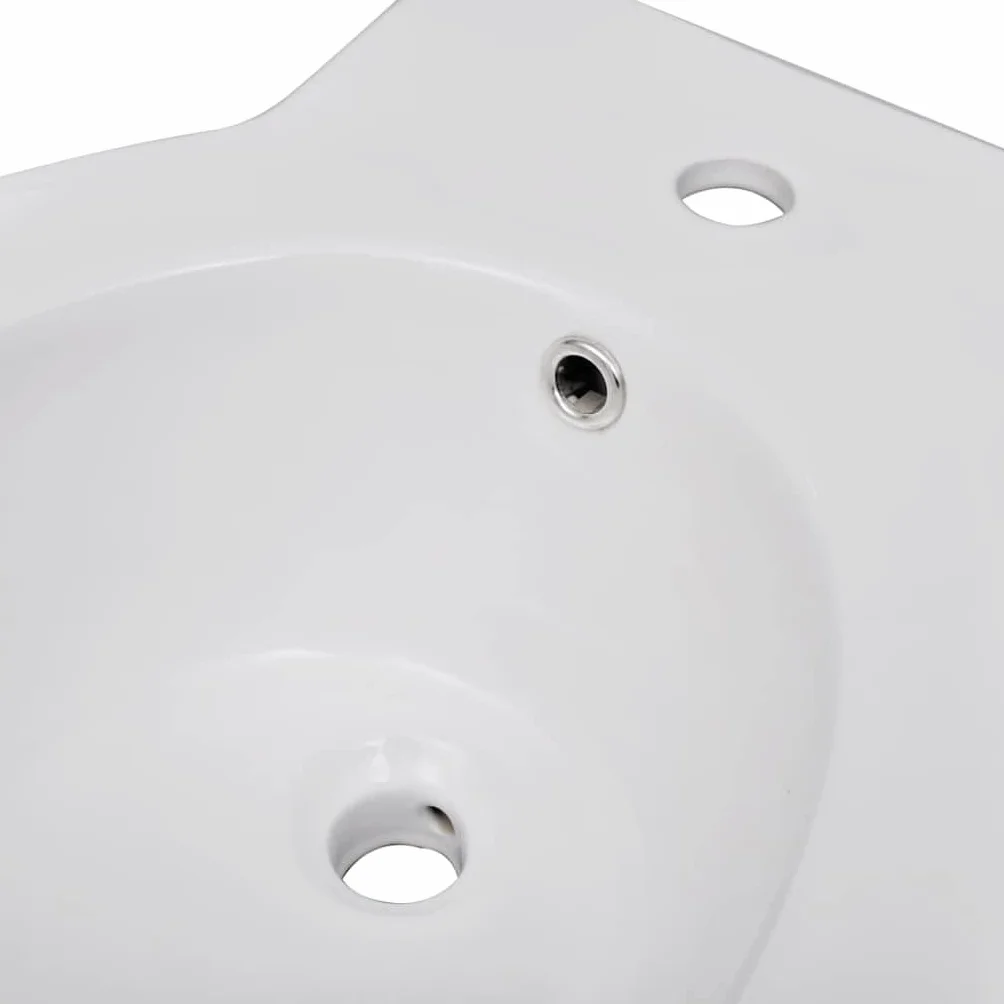 vidaXL Set WC e Bidè in Ceramica Bianco Vaso Water Bidet