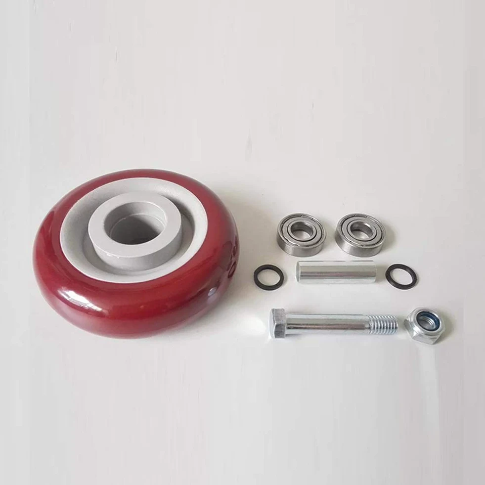 Ruote girevoli resistenti da 65 mm, capacità di 360 kg, ruote per trasporto industriale, con freno, in nylon poliuretanico silenzioso, ideali per mobili di fabbrica, carrelli, tavoli