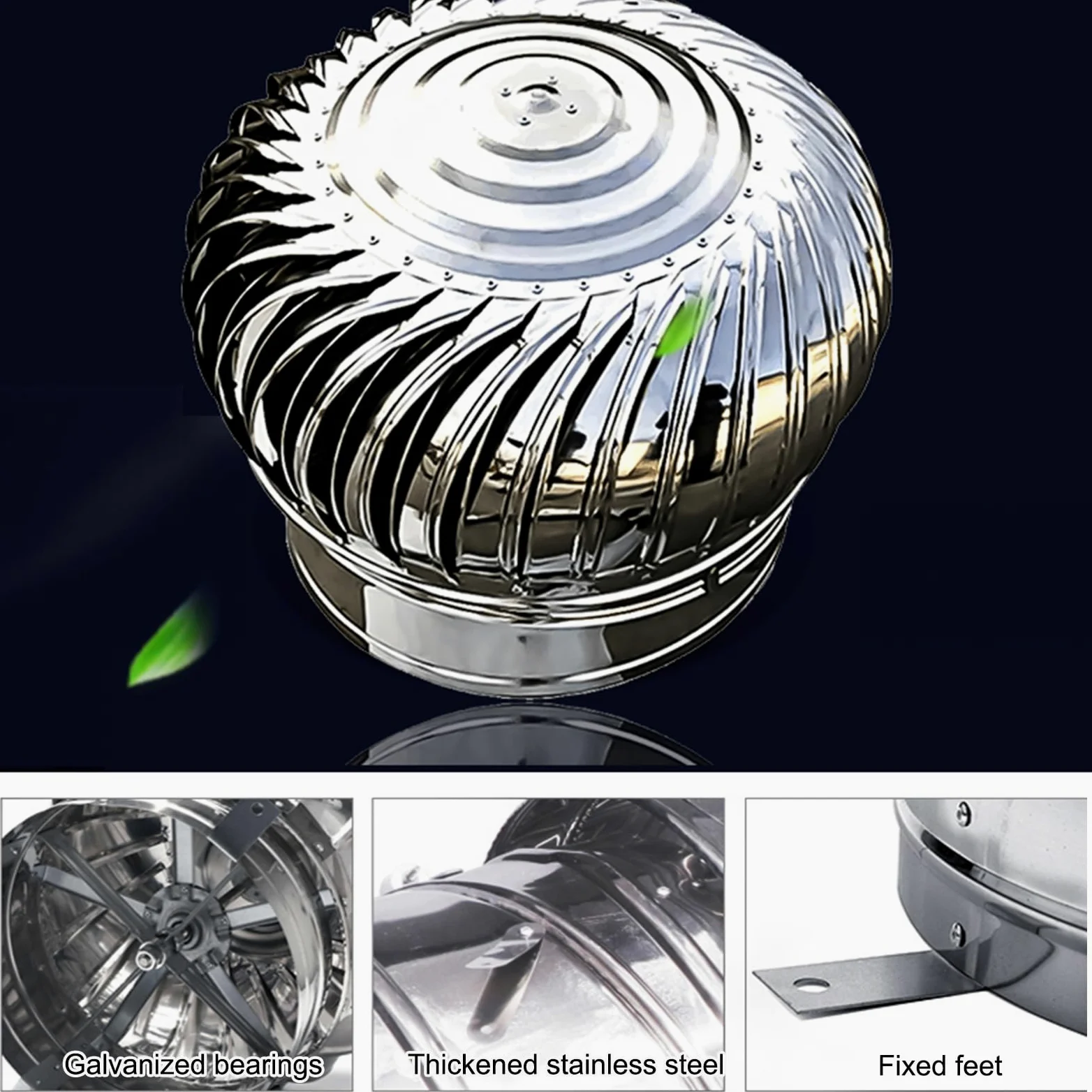 Comignolo, sfiato per Tetto Tondo, in Acciaio Inox, Facile da installare, per sfiato di Scarico sul Tetto, per Isolamento Esterno (Dimensioni: 160 mm/6,3 Pollici)