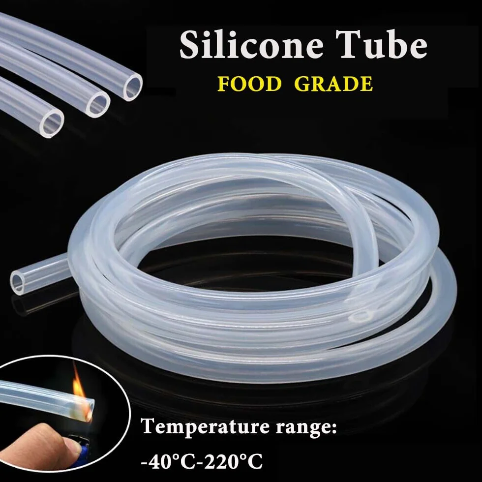 Tubo Flessibile in Silicone 12mm ID x OD 14mm Spessore della Parete 1mm Tubo Trasparente dell'acqua 2 Metros Resistenza ad Alta Temperatura, non Facilmente Deformabile