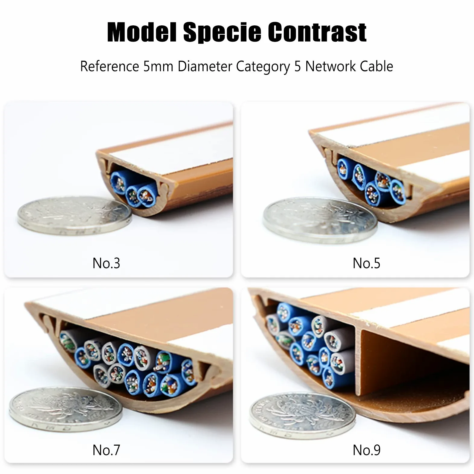 Passacavi Canale per La Gestione dei Cavi con Superficie Effetto Legno, Passacavi Autoadesivi per Pavimento/Parete, Copricavo in PVC(Style C,Model C)