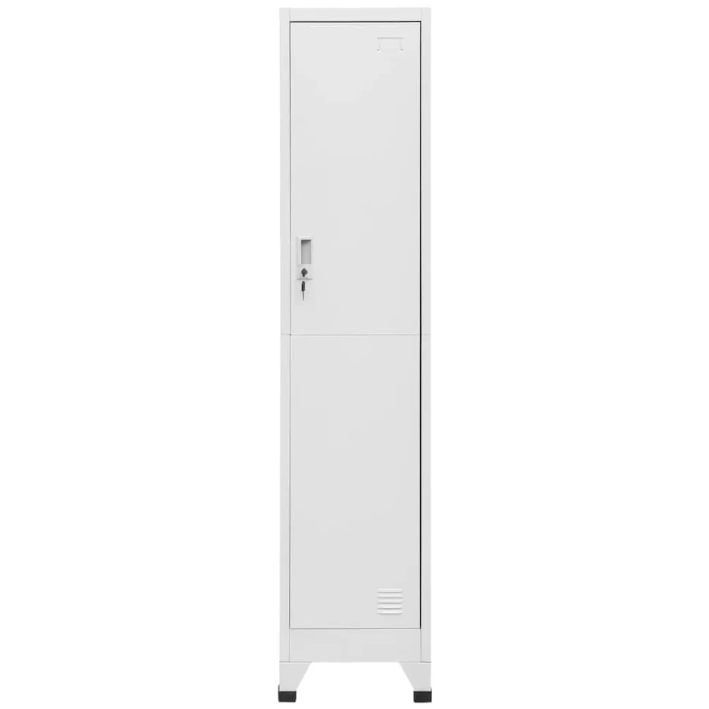Armadietto Metallico Spogliatoio con Serratura 38x45x180 cm | Mobile spogliatoio industriale in acciaio per ufficio e palestra, dotato di anta ventilata e ripiano interno multifunzione.