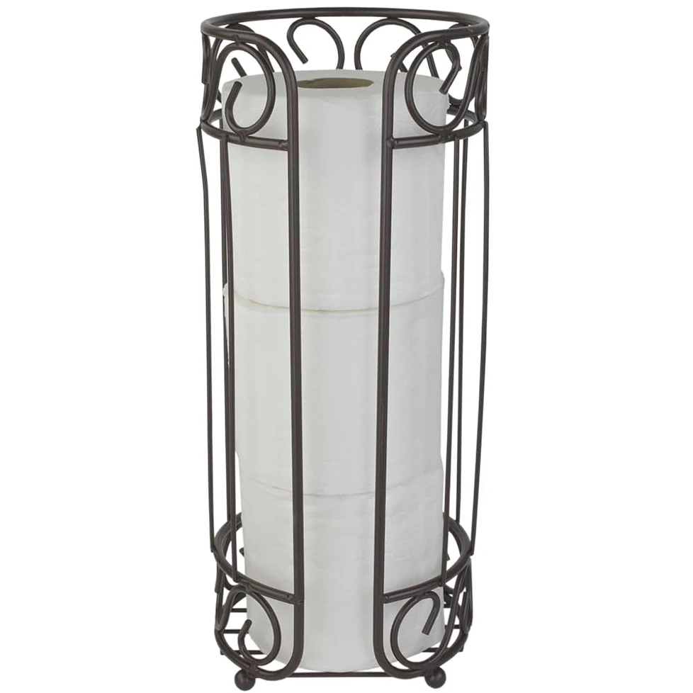 Home Basics TH10661 Porta Carta igienica, Finitura Bronzo