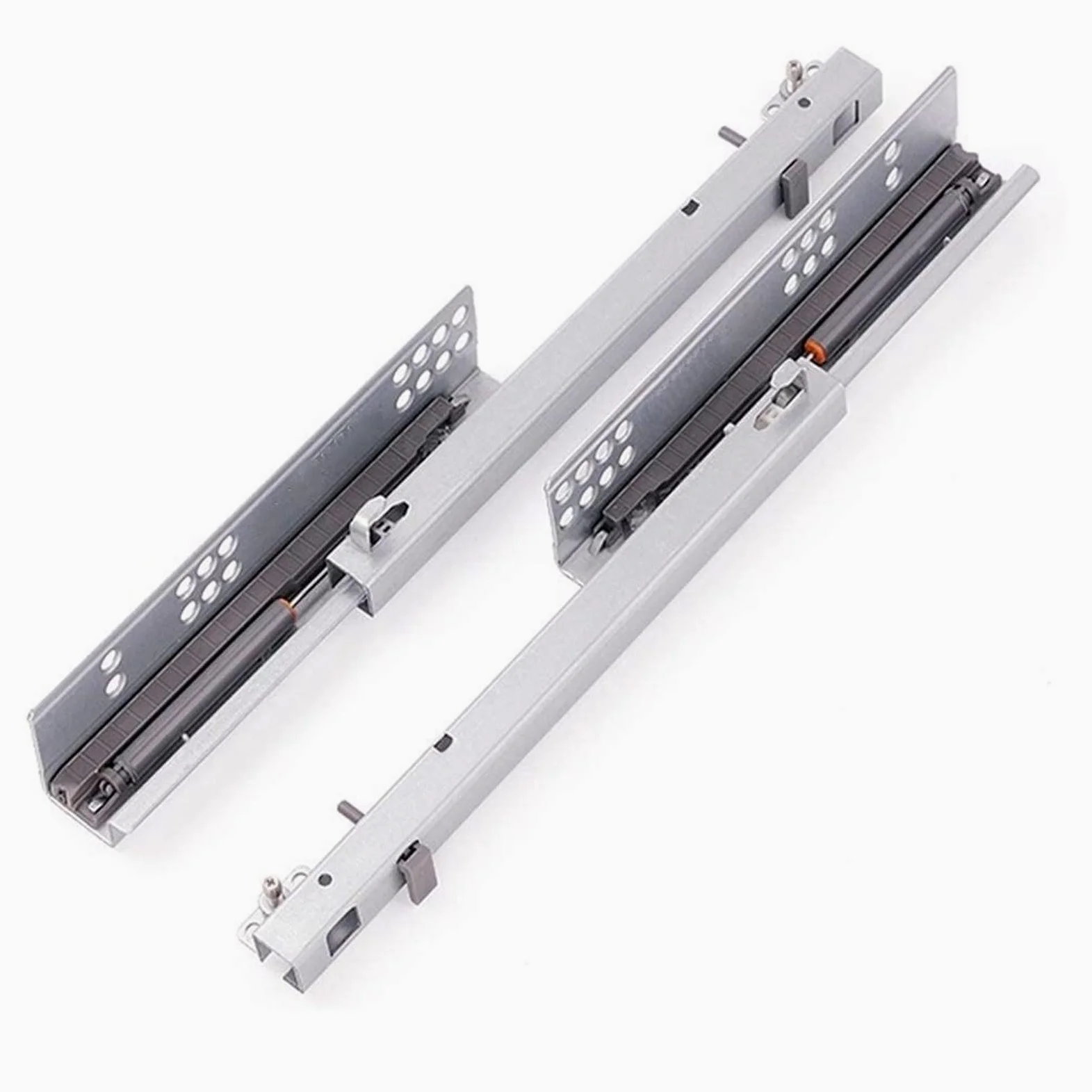 Guide di Scorrimento per cassetti Guide per cassetti Guide per cassetti, Binario Inferiore per cassetti, Nascosto, Guida a Tre sezioni, Tampone di smorzamento, Scorrimento Fluido, Nessun Rum