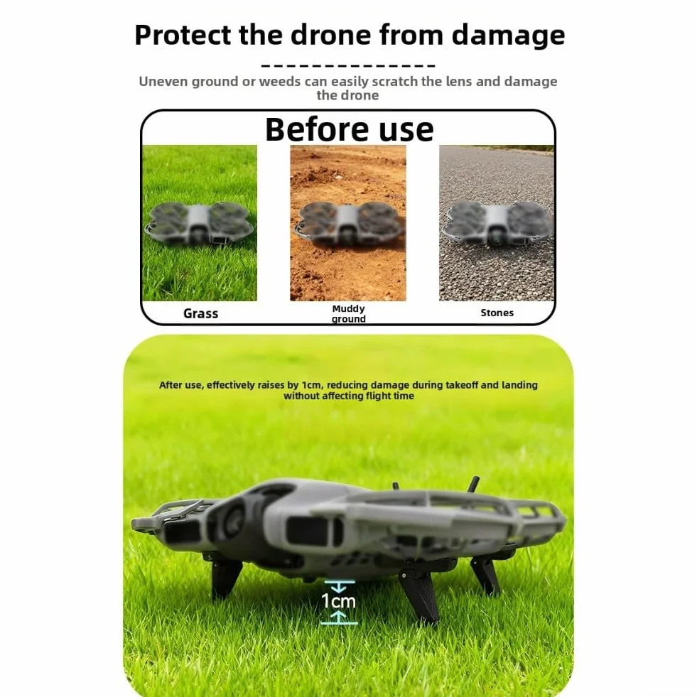 Kit di protezione per DJI NEO 2, copertura antigraffio con treppiede che aumenta l'altezza, accessori per carrello di atterraggio pieghevole (arancione)