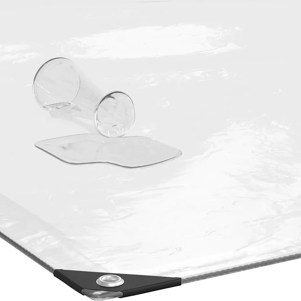 Telone trasparente 6x8 m in polietilene con occhielli, telone impermeabile per giardino, campeggio, auto e piscina, antistrappo, resistente alle intemperie, ai raggi UV