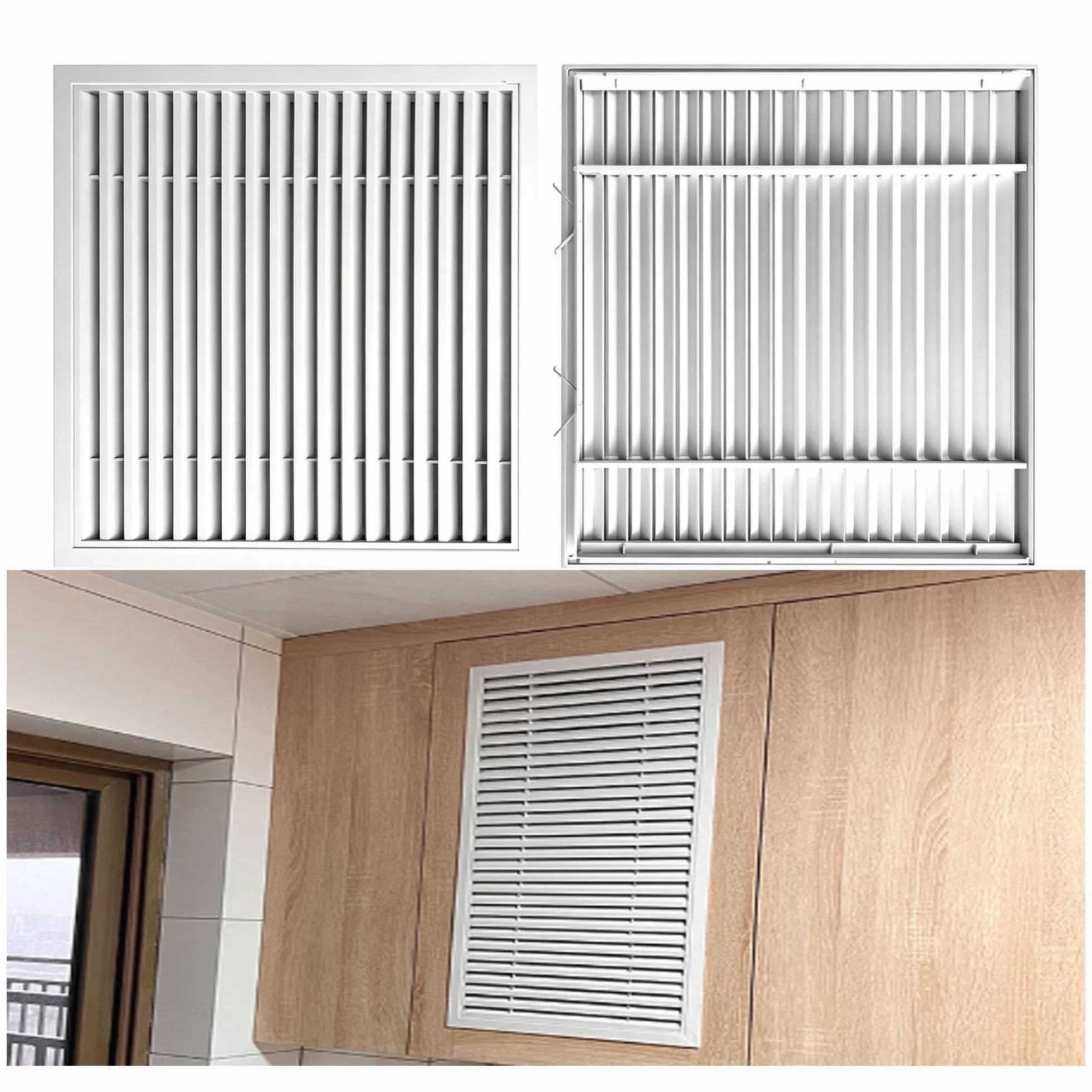 Griglia Di Ventilazione In Alluminio Con Clip A Molla | Griglia Di Ventilazione Lineare Senza Viti Per Mobili E Pareti, Per Ventilazione A Parete E A Soffitto(300x300mm)