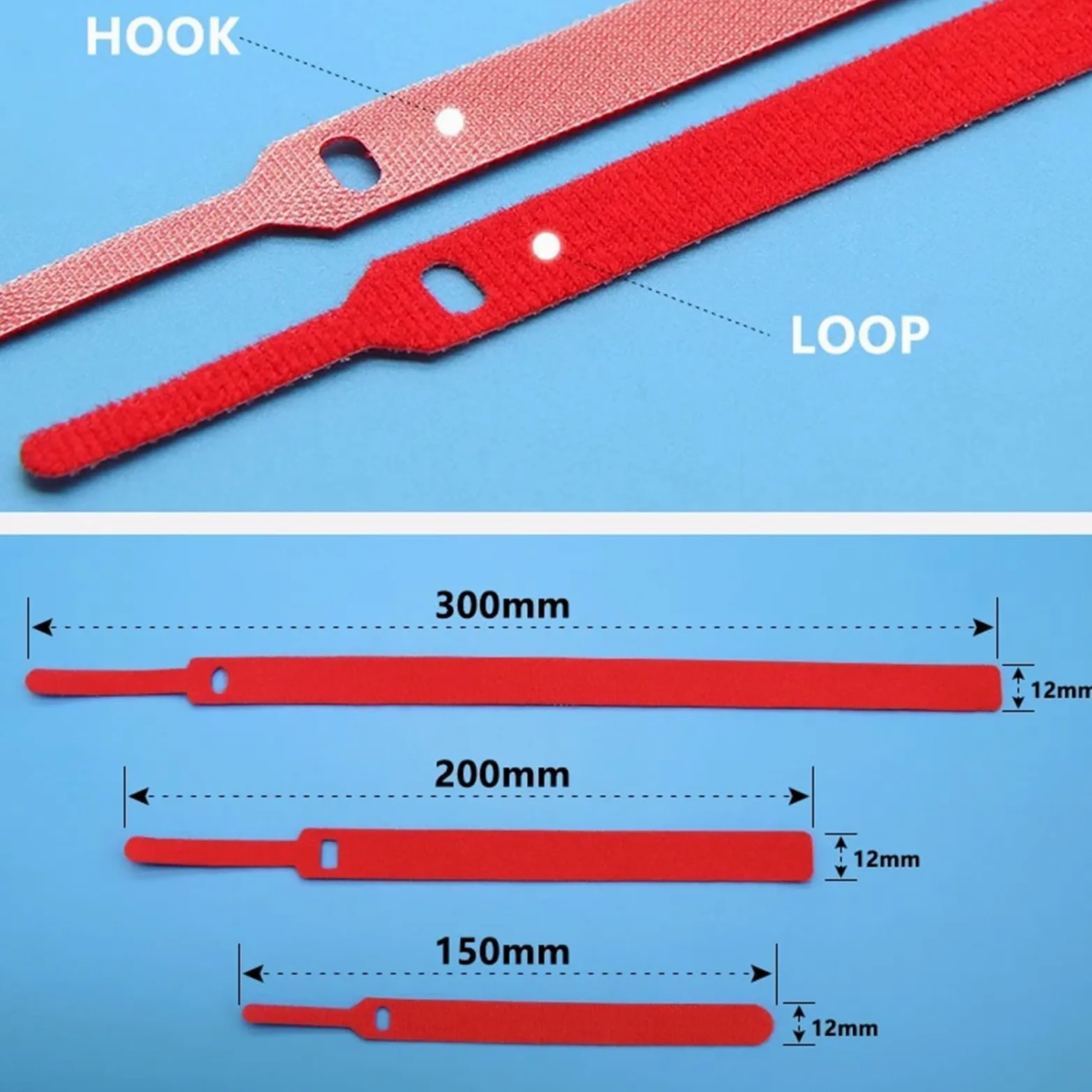 Fascette con zip, 20-200 fascette staccabili, 150, 200, 300 mm, in plastica, riutilizzabili, in nylon, fascette stringicavo lunghe (verde, 300 mm x 200 pezzi)