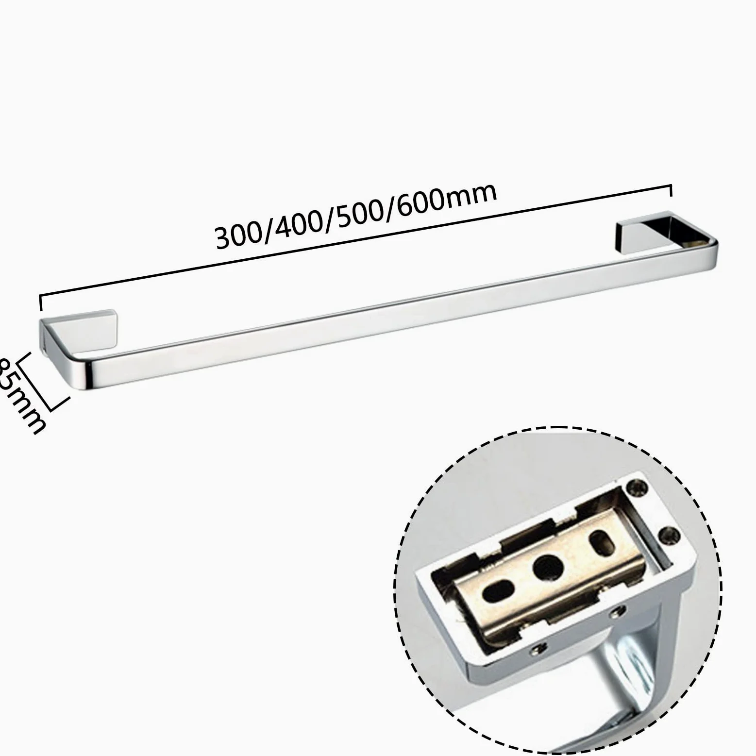 Portasciugamani in Stile Europeo Tutto Bronzo, portasciugamani da Cucina per Bagno, portasciugamani WC, 30 cm / 40 cm / 50 cm / 60 cm, per Accessori da Bagno e Cucina, Argento (Dimensioni :