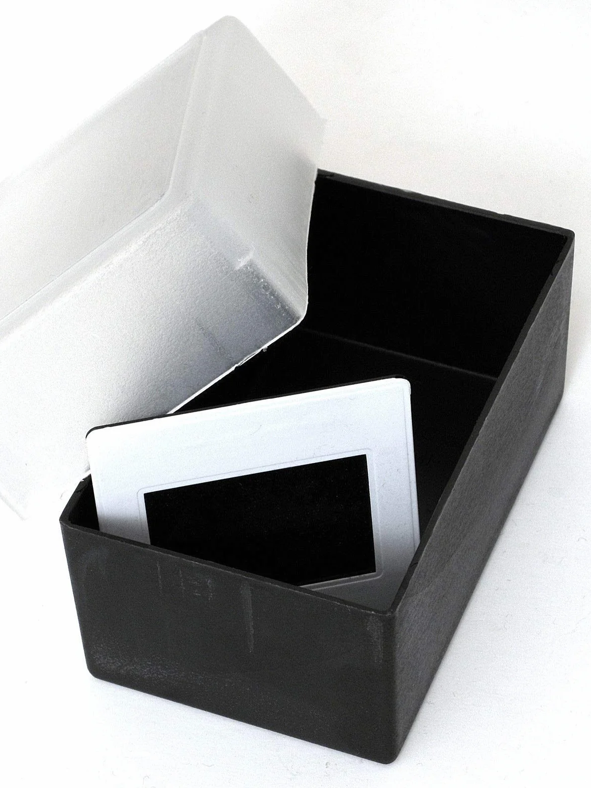 Scatola Archiviazione Porta Diapositive Nera 90x57.5x53.5mm 10pz