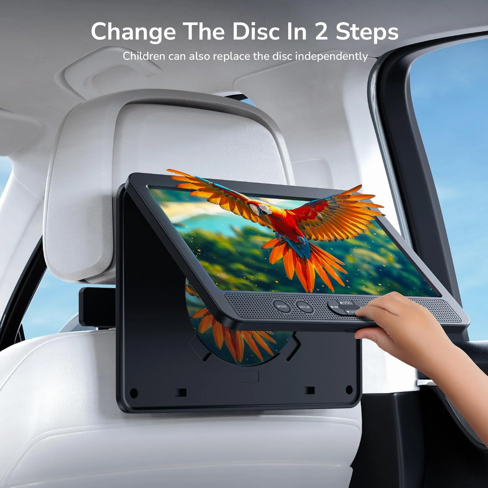 GOnavidio Lettori DVD per Auto Doppi da 10,1'' con Ingresso HDMI, Caricatore da Muro, 2 Cuffie, Supporto Regione Libera, Ultima Memoria, Ingresso AV e Uscita AV, Scheda USB/TF (Nero)