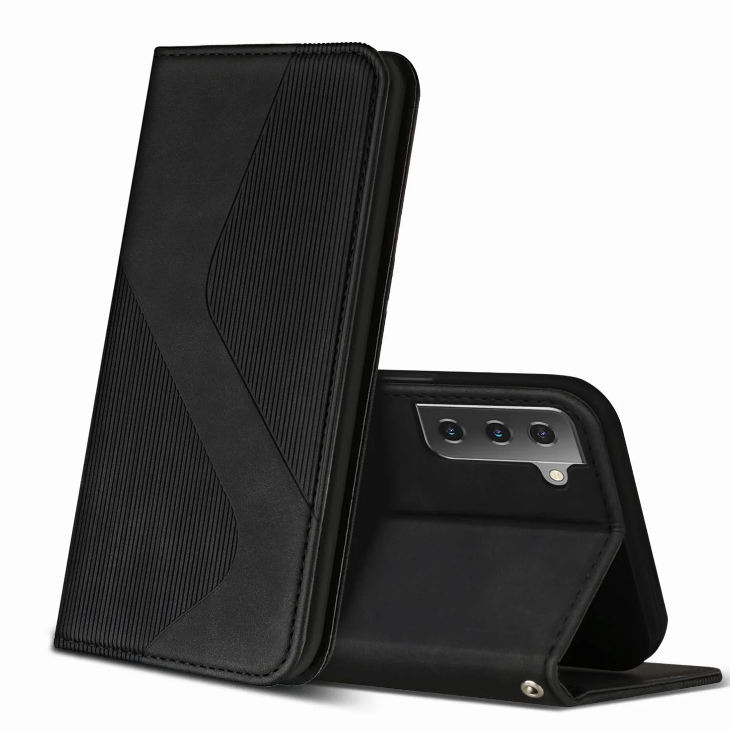 Cover per Samsung Galaxy S22, Flip Custodia Pelle PU con [Slot Cart] [Supporto Stand] [Magnetica], Cover a Libro Portafoglio per Samsung Galaxy S22 (Nero)