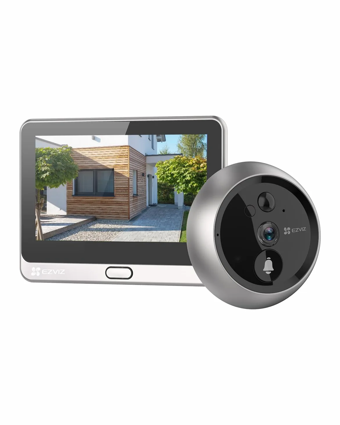 EZVIZ DP2 Videospioncino senza fili, Campanello integrato, Risoluzione 1080p, Rilevazione movimenti