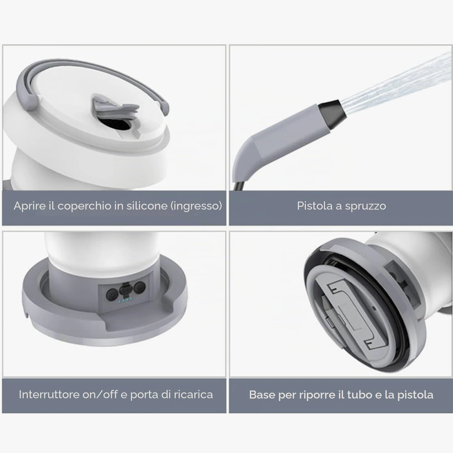 Zooma Bidet portatile, bidet elettrico, 1 l, da viaggio, bidet, doccetta per WC, attività all'aperto, campeggio, bottiglia spray a mano, perineale, per donne, uomini, bambini