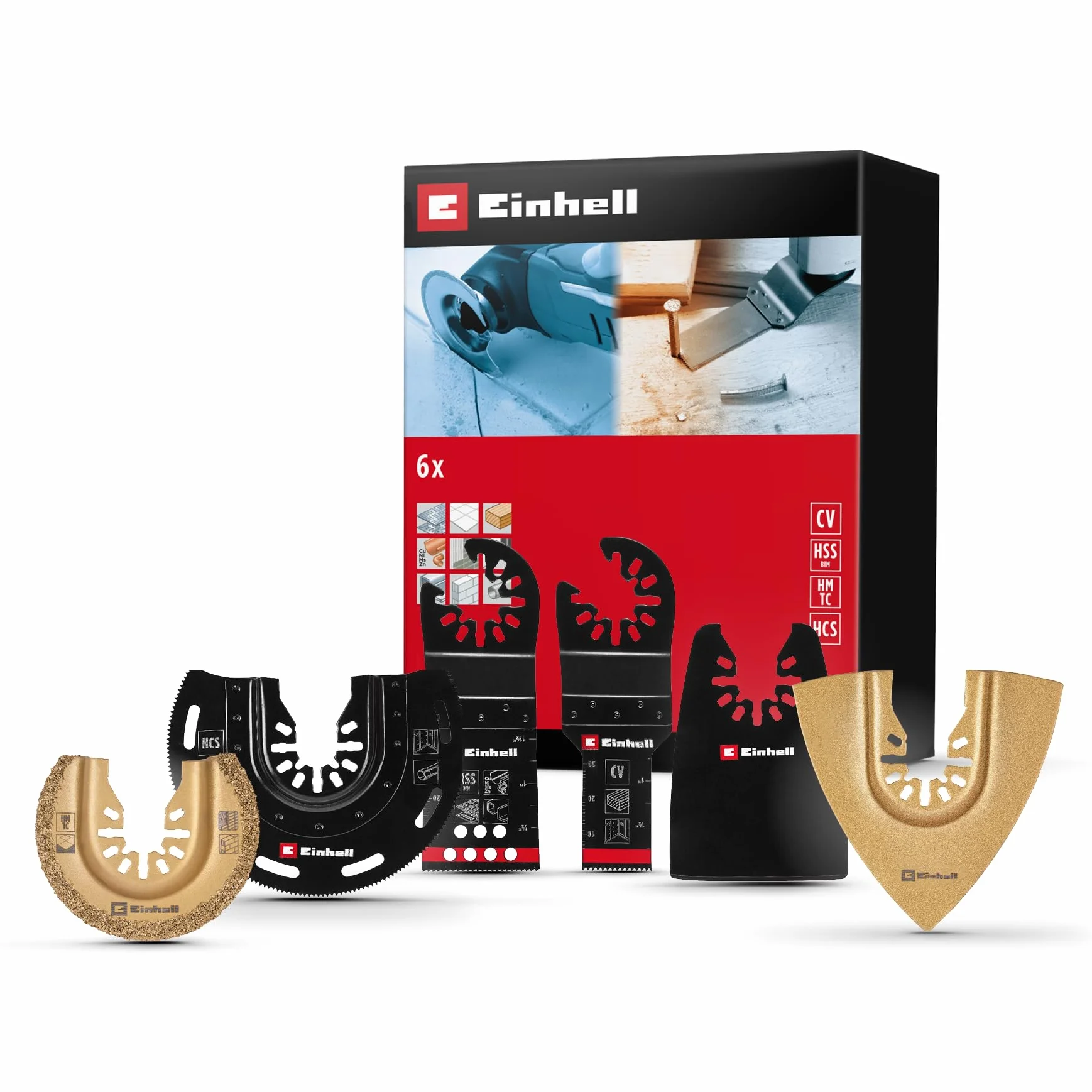 Einhell set multiutensile 6 pz. lama BIM HCS CrV HM raspa delta raschietto