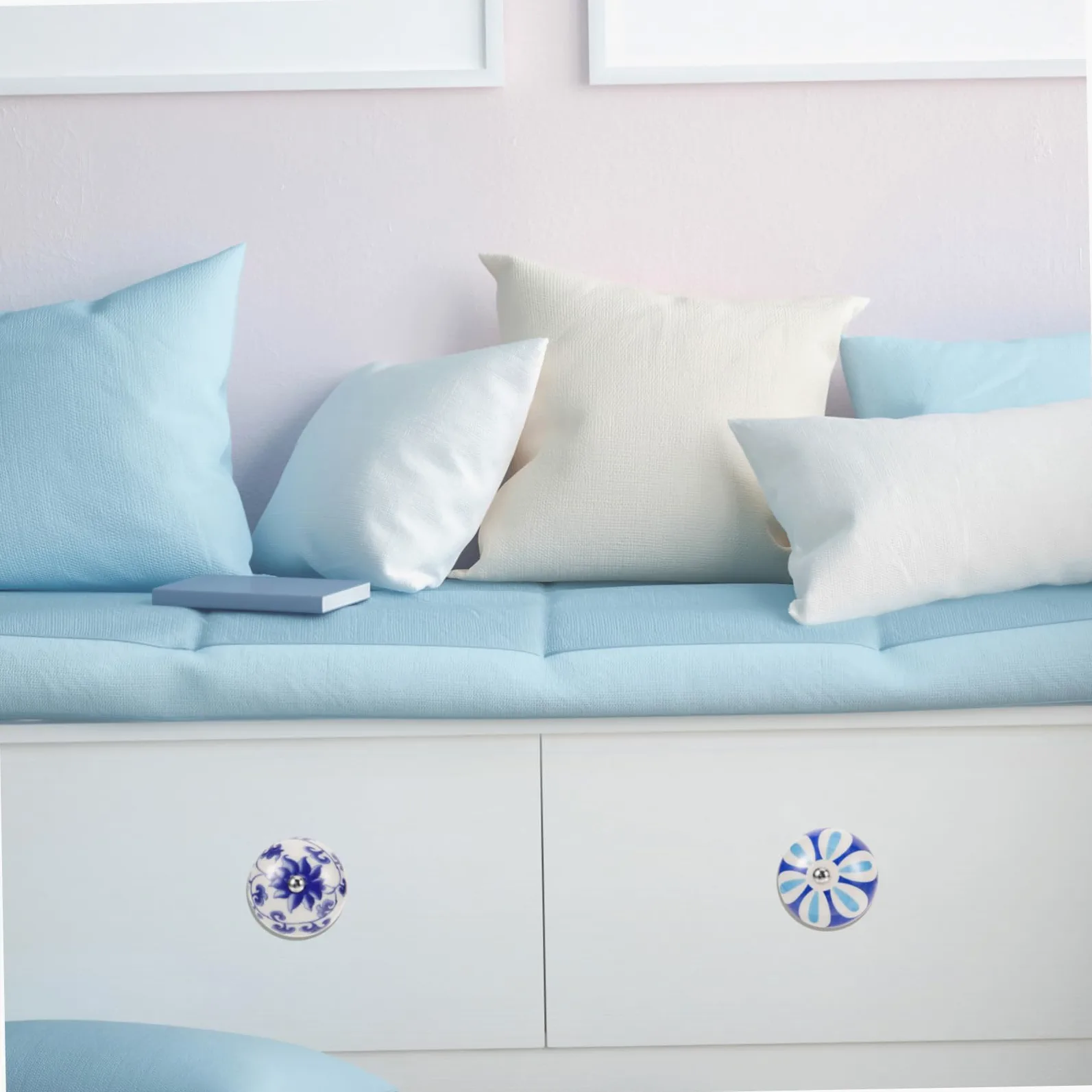 Lurrose 4 Set Manico in Ceramica Pomello Da Comò in Porcellana Maniglia Cassetto Chiave Cucina Pomello Per Armadio Monoforo Decorativo Per Comò 6 Pezzi*4