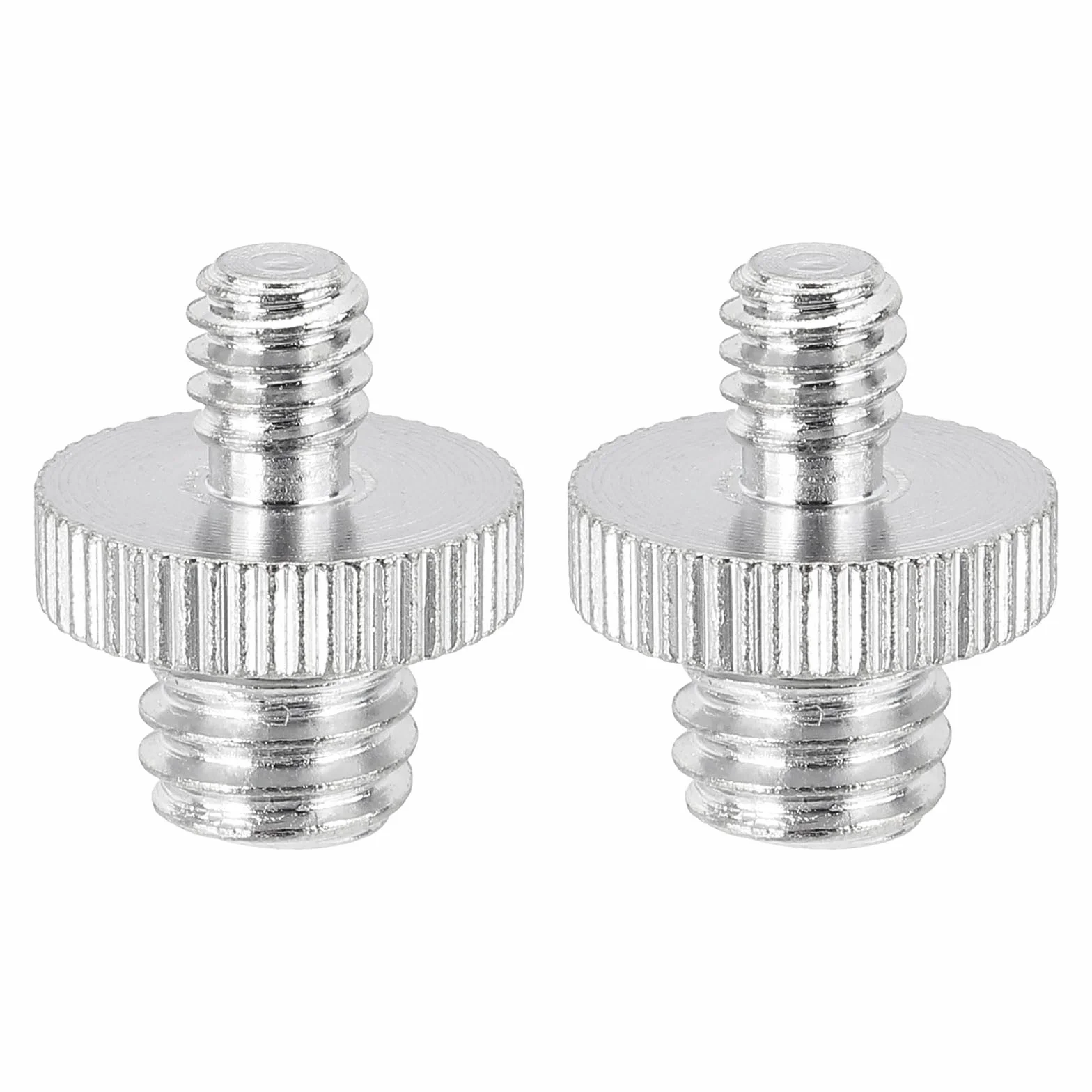 PATIKIL Adattatore Filettato Da 3/8" Maschio A 1/4" Maschio Per Treppiede Fotocamera, 2 Pezzi Adattatore Convertitore Per Microfono Treppiede Monopiede Testa A Sfera Supporto Luce, Argento