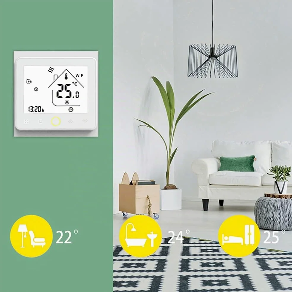 Termostato WiFi per Caldaia a Gas - Thermostat Intellight Programmabile, Supporto App/Controllo Vocale, Compatibile con Alexa/Google Home, 5A, GC