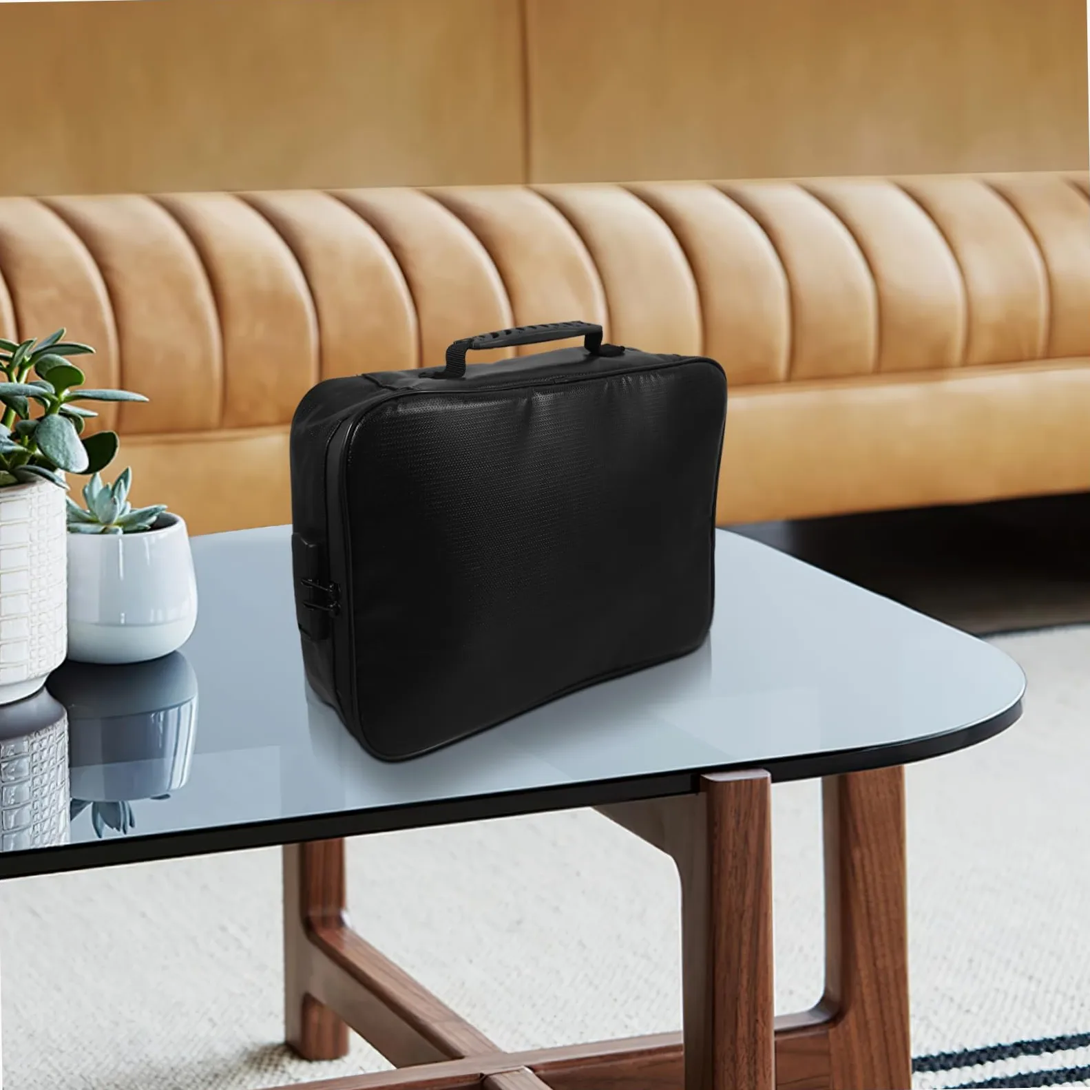 Mipcase Borsa per Documenti Ignifuga, Organizza Documenti con Serratura e Manico, Multistrato, per Certificati e Carte Importanti, Uso Domestico