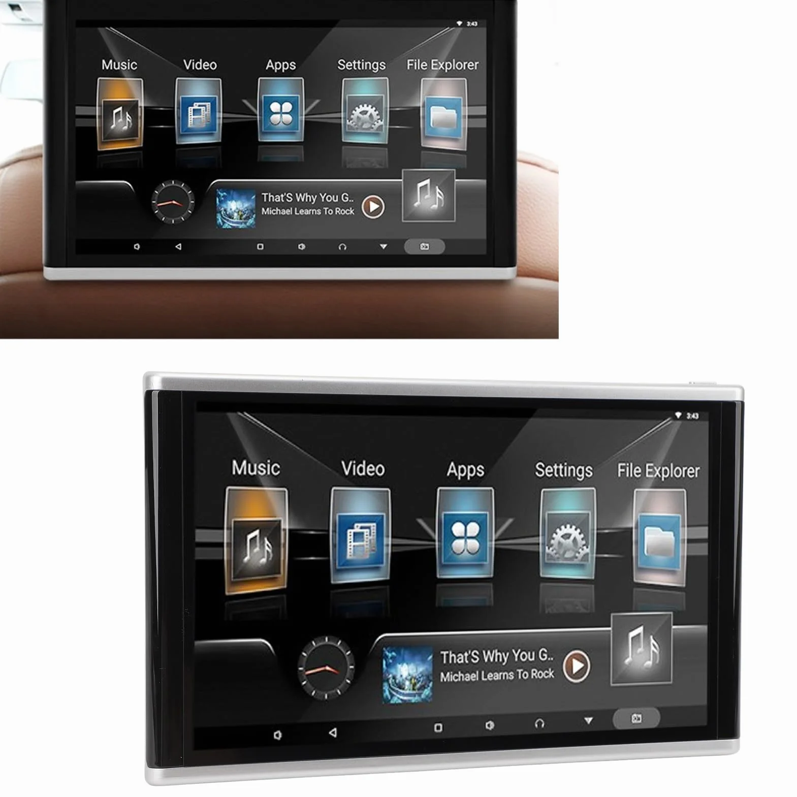 Supporto per Auto 4K 10,1 Pollici, Tablet Monitor per Poggiatesta con ROM 1 GB 32 GB, per il Touch Screen IPS del Sedile Posteriore, per i Monitor TV dei Sedili Posteriori