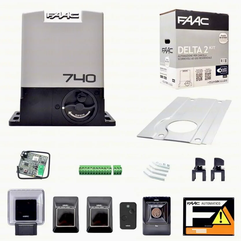 Dieffematic DELTA 2 740 Automazione Cancello Scorrevole Elettromeccanica 230V - Motore FAAC 500 Kg, 12 m/min