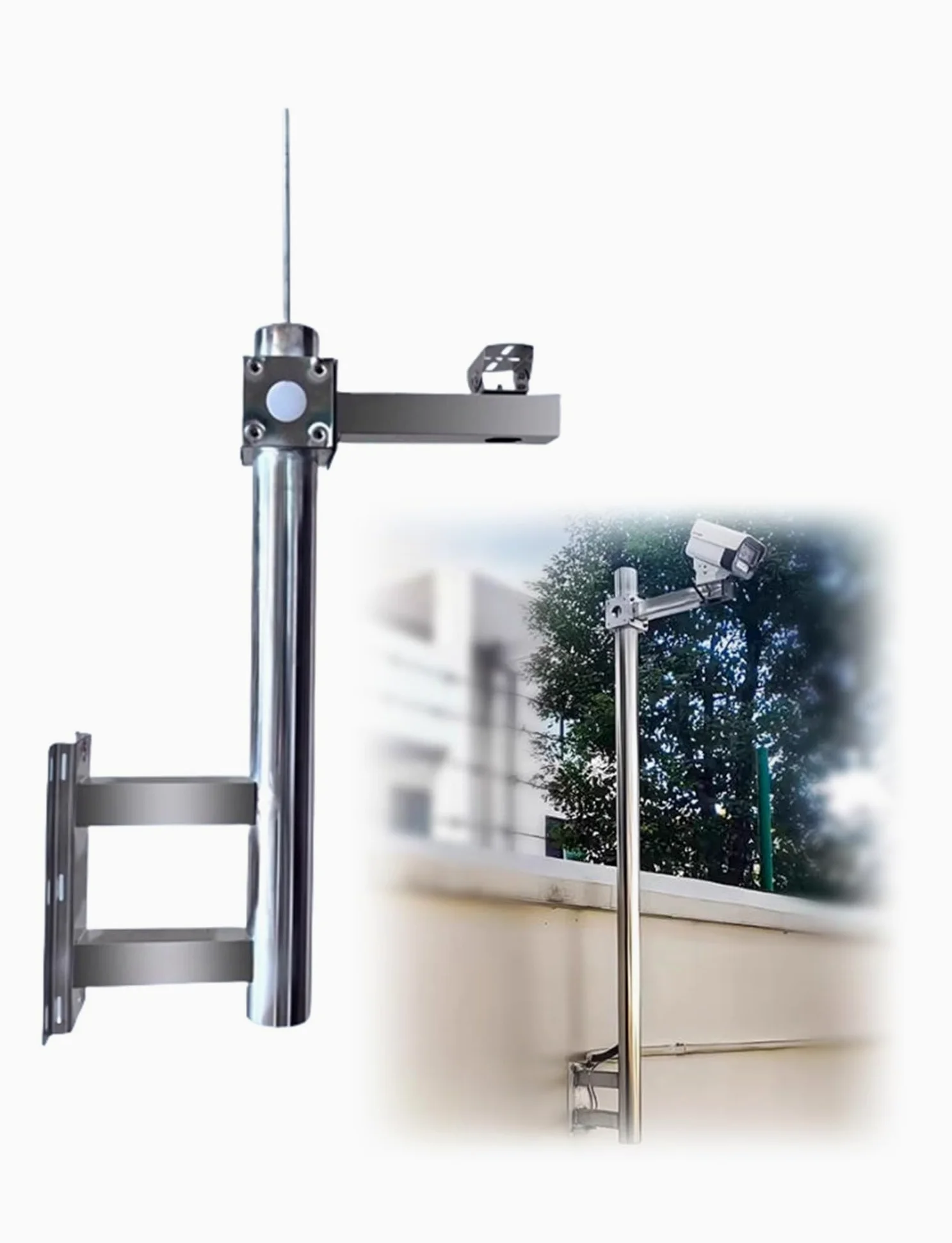 Asta di prolunga per Telecamera di Sicurezza da 80 cm (31,5 Pollici) - Montaggio angolare per Una sorveglianza ottimale; Il Tubo di Supporto Consente Un Posizionamento Ideale della telecamer