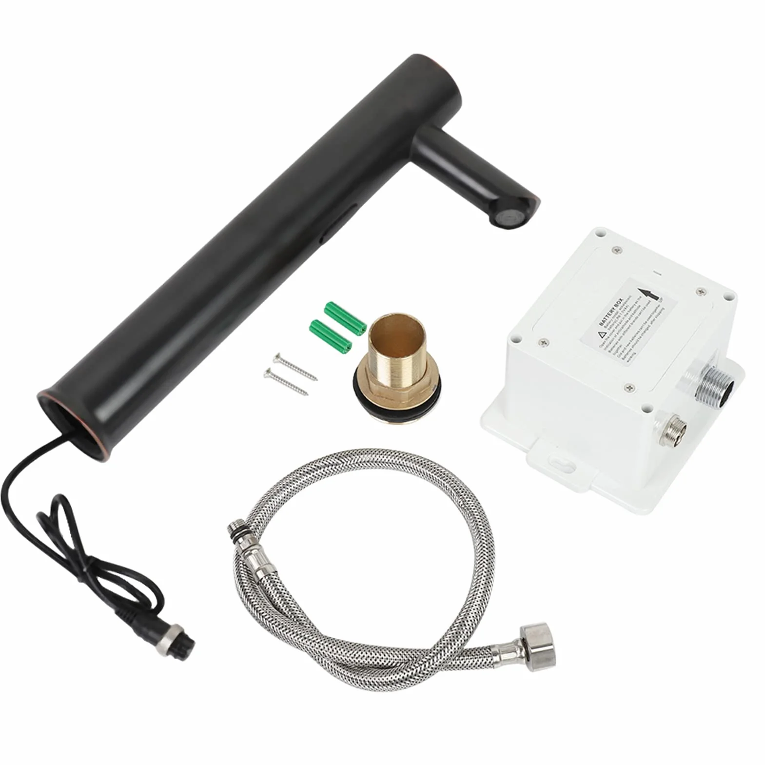 Rubinetto Lavabo Automatico in Ottone Nero Sensore a Infrarossi Freddo Caldo Senza Contatto Bagno