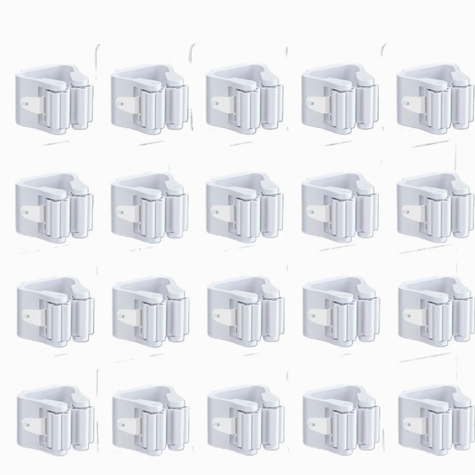 Porta Scope Parete Ganci multiuso Adesivo da parete for appendere lo spazzolone Gancio appendiabiti Cucina Bagno Organizzazione Accessori for l'organizzatore della casa per cucina(White 20pcs)