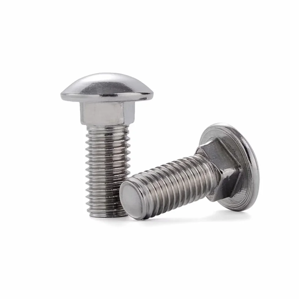 Bullone Carrello M4x10mm Acciaio Inox 60 Pezzi Viti Testa Tonda Collo Quadrato