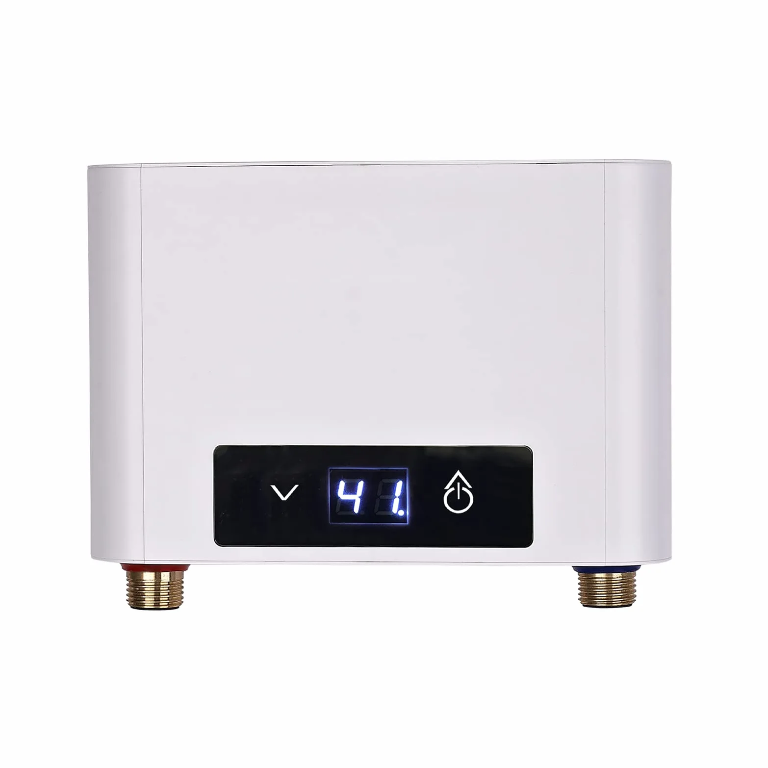 Mini Scaldacqua Elettrico Istantaneo Senza Serbatoio, Mini Scaldabagno Elettrico Istantaneo per Bagno Cucina, LED Display Grande (Bianco, 3500W senza Set Doccia)
