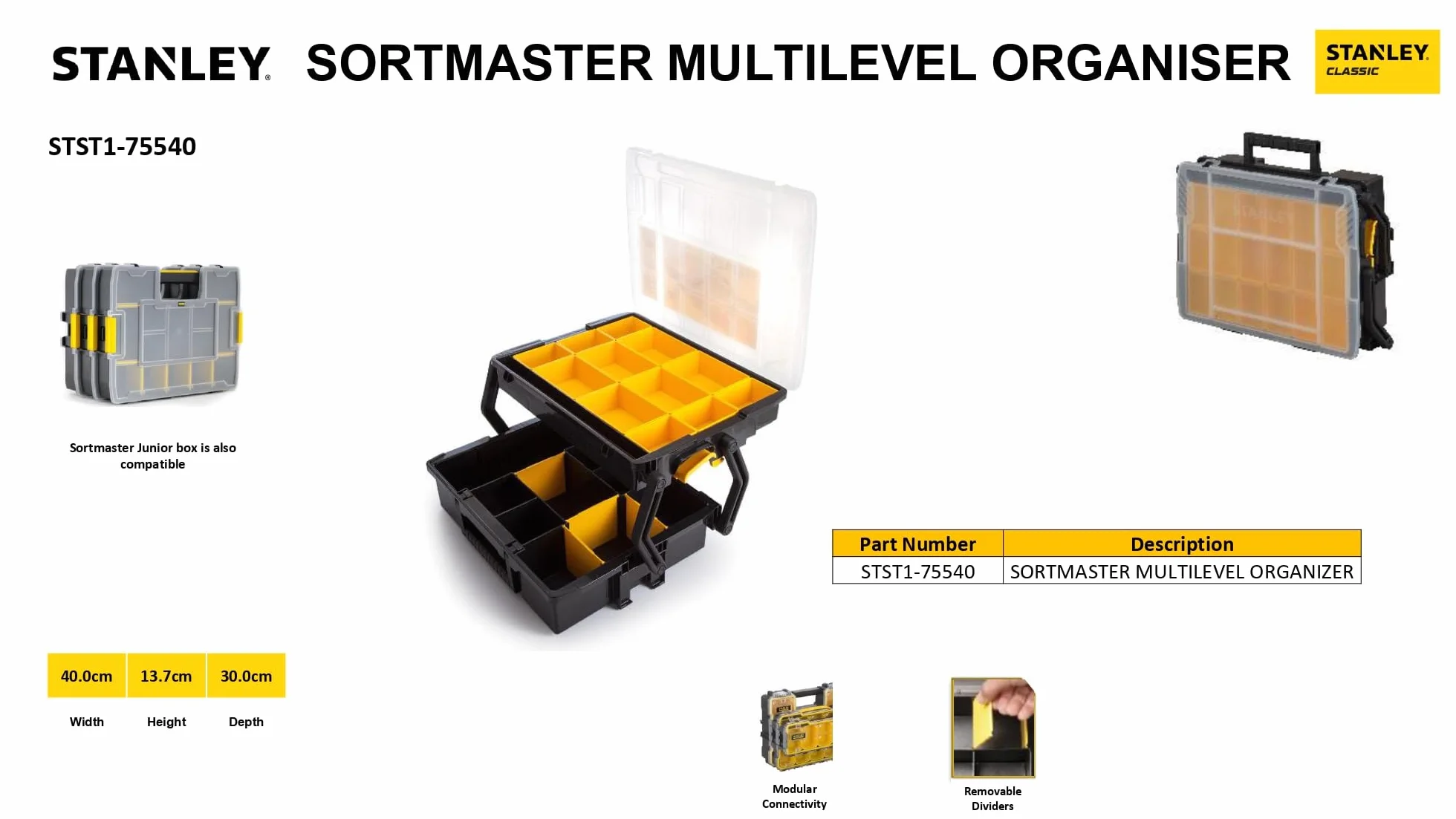 STANLEY STST1-75540 Organizer SortMaster Multilivello 18"