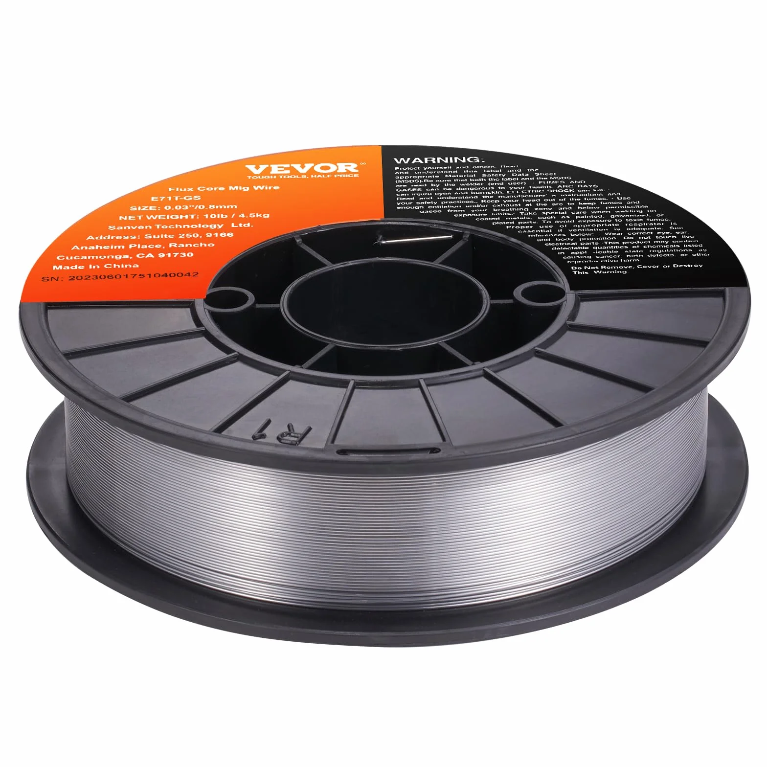 VEVOR Fil MIG Saldatura 0,8mm Bobina 4,5kg Acciaio Morbido 560 MPa