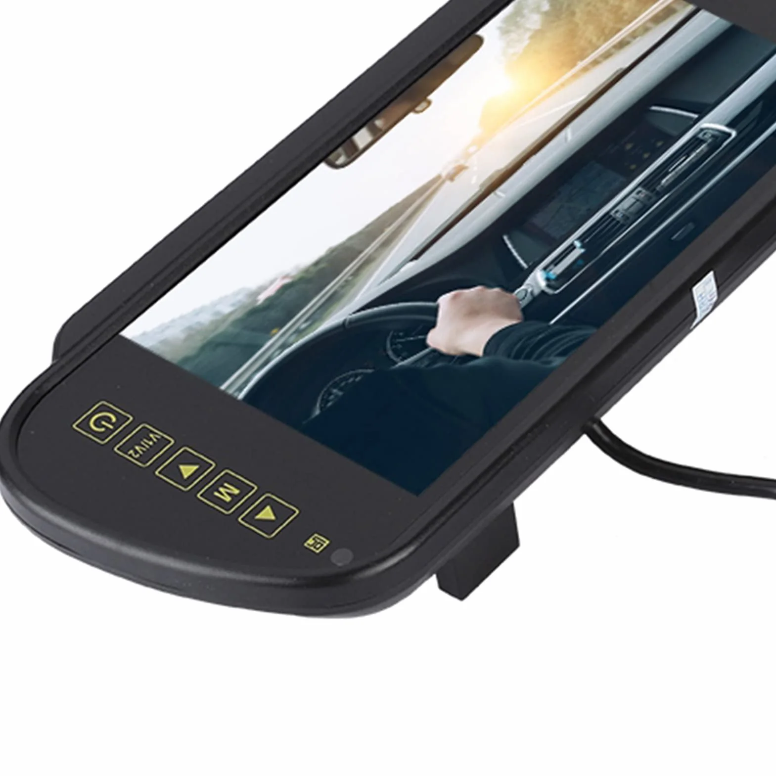 Wendry Display LCD per Auto,Interfaccia Video Av1 AV2,Protezione da cortocircuito per Auto da 7 Pollici Specchio retrovisore Monitor LCD con oscuramento Automatico Telecamera Posteriore
