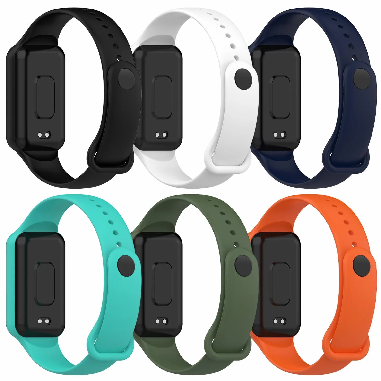 BDIG Cinturini per Amazfit Band 7,6 PCS Braccialetti in Silicone Colorati di Ricambio Anti-Perso,Accessori Tracker per Amazfit Smart Band 7 Compatibili con Polsi da 145mm a 220mm