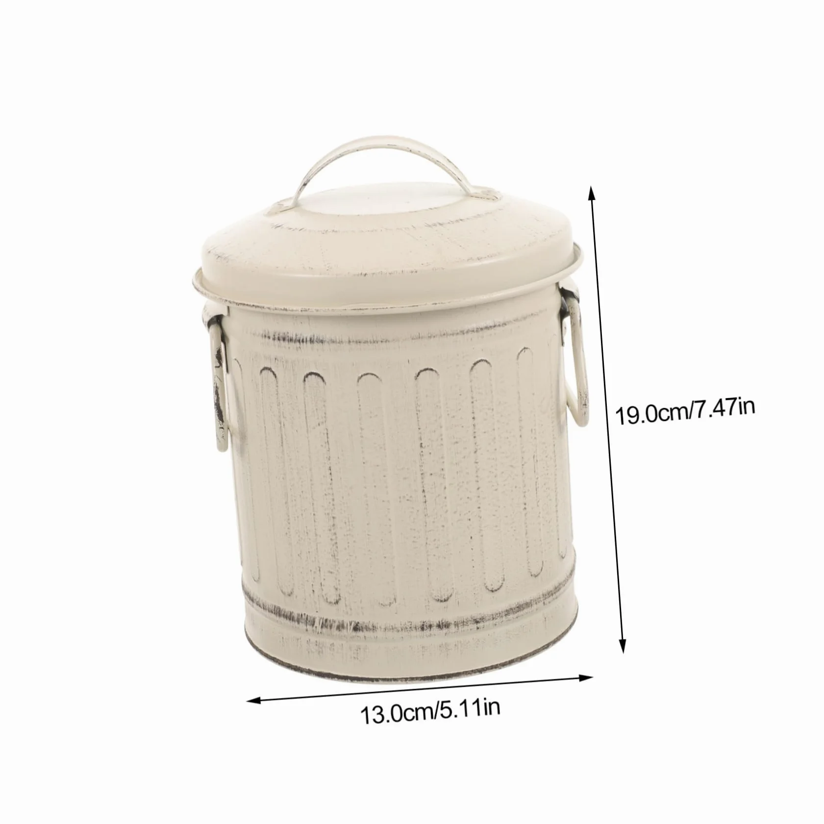 Secchio 1 Cenere Stufa Coperchio con Ferro in Beige Pezzo | Stile Vintage, Grande Capienza, Uso Domestico Interno e Focolare, Lavorazione Curata