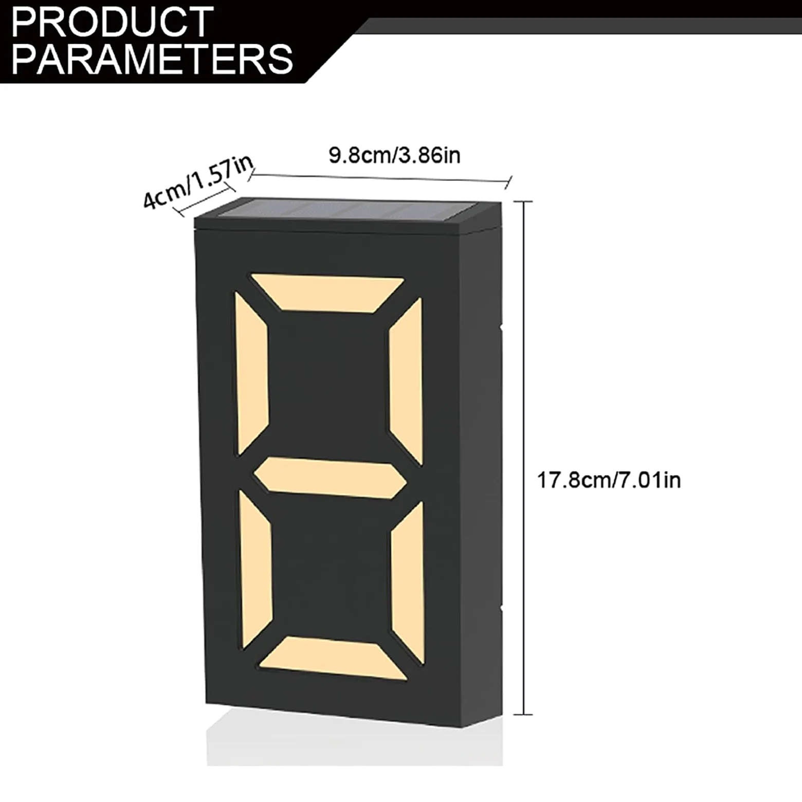 Numero civico Lampada solare a LED per esterni Lampada per targa solare per porta illuminazione esterna Numeri civici Luci (due)