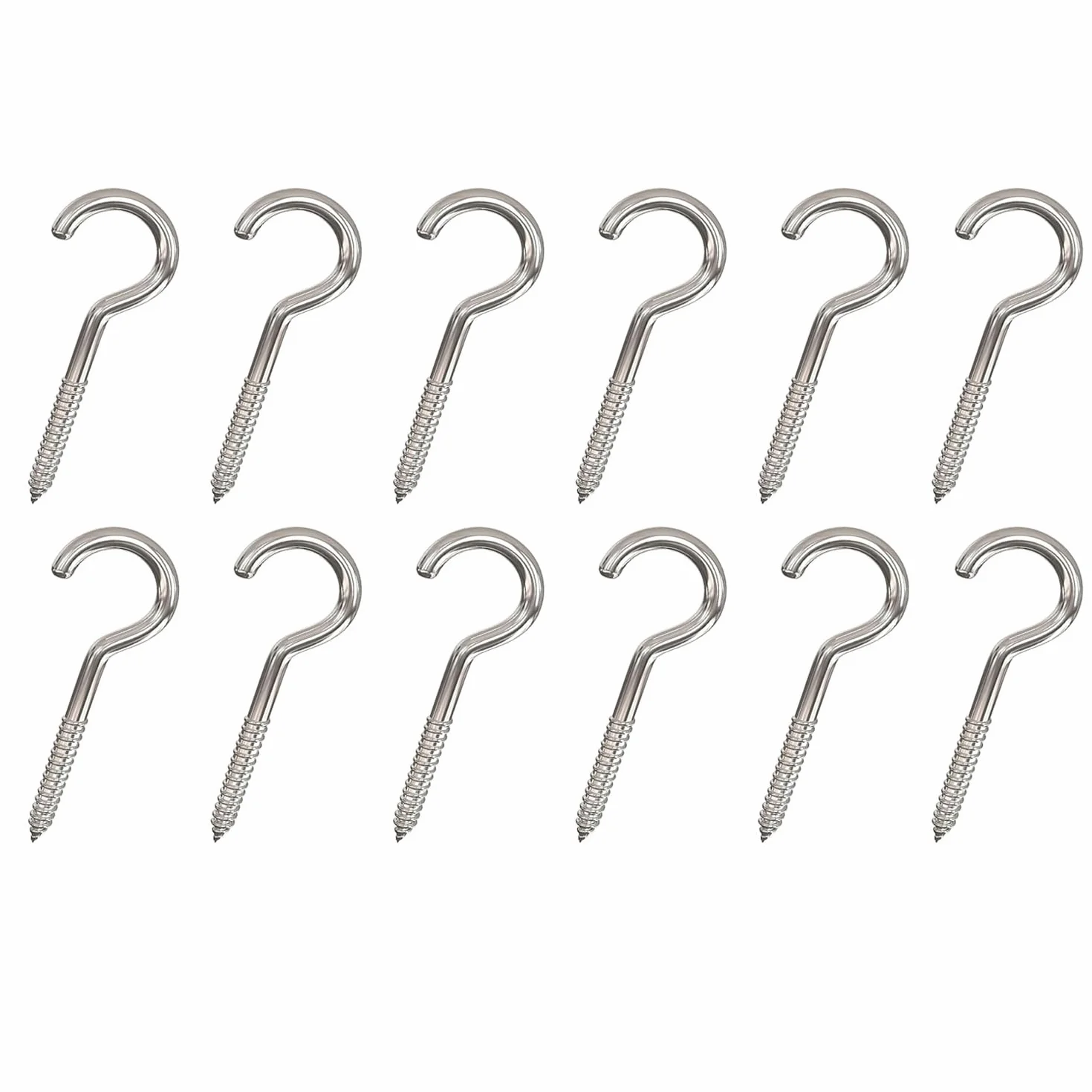 Ganci a Vite con Anello Aperto Nichelati 55mm 2.2 pollice per Soffitto Pareti Appendere Piante Tazze Mensole
