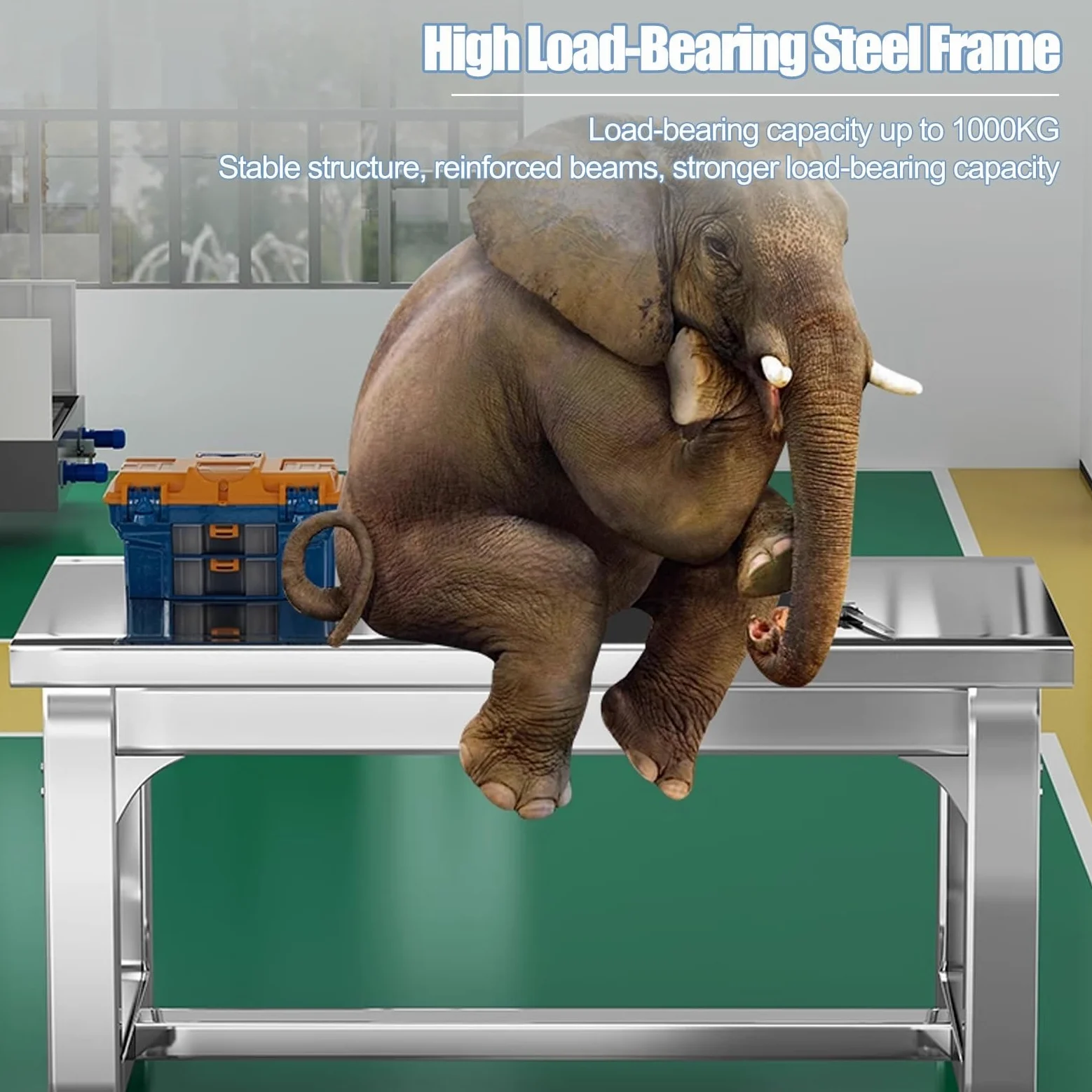 Generico Banco da Lavoro in Acciaio Inossidabile per impieghi gravosi - Tavolo da Lavoro Industriale Commerciale per Garage, progetti Fai da Te e Uso Professionale (80x60x80 cm / 31,5x23,6x31,5 polli