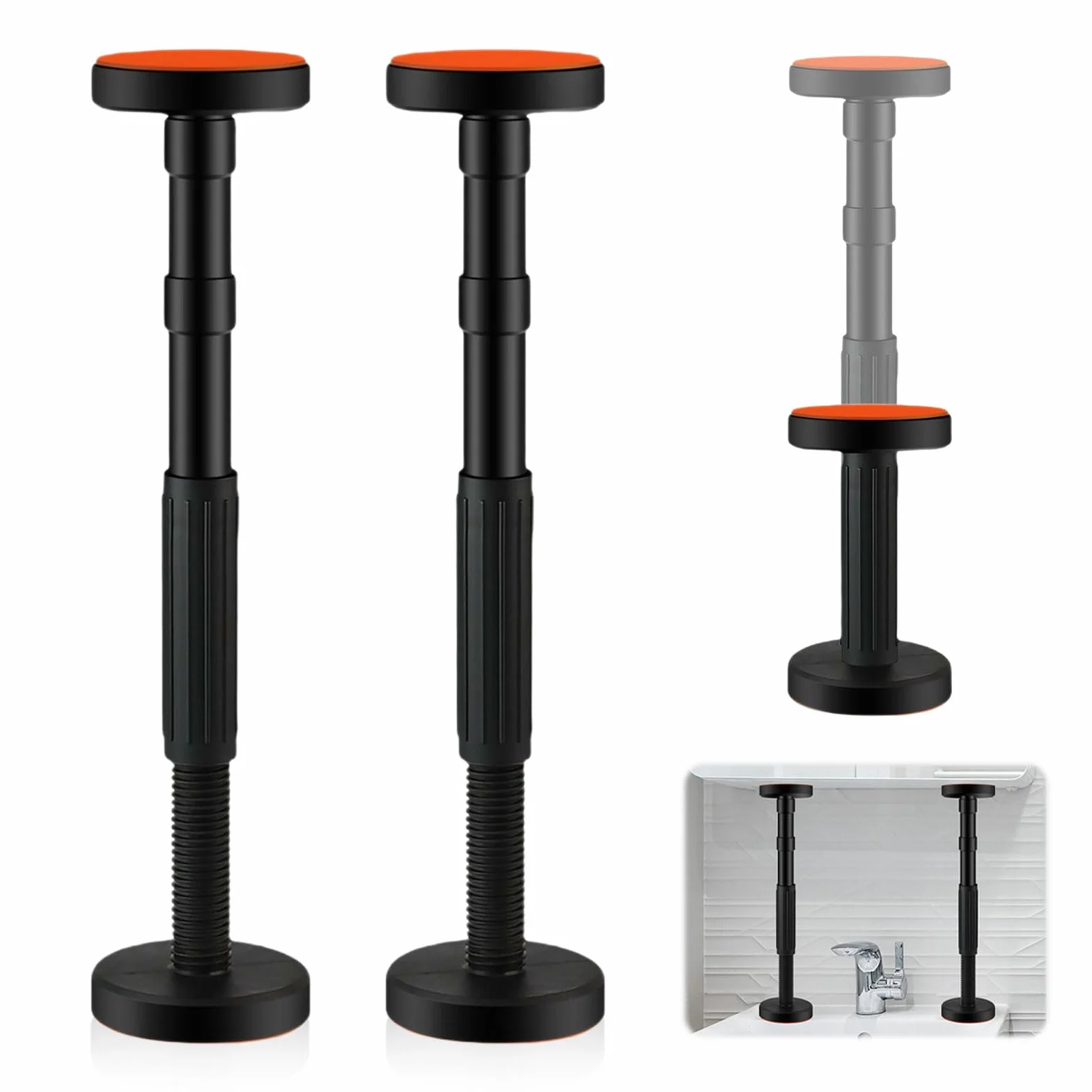 Aste di Supporto Telescopiche Regolabili 18-45 cm, Portata 200 kg, Sollevatore per Armadi e Mobili