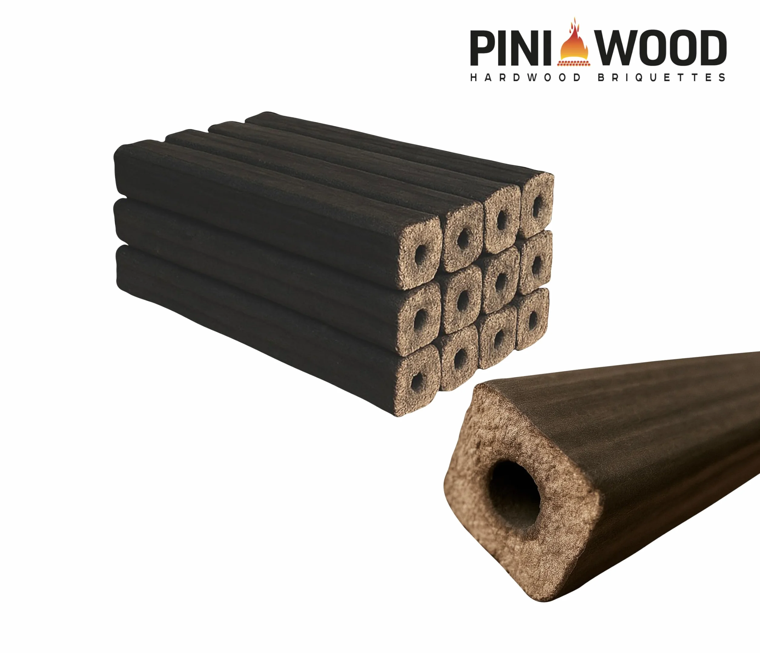 PINI Kay Bricchette legno quercia 23 cm quadrata foro trazione 22,5 kg camino braciere