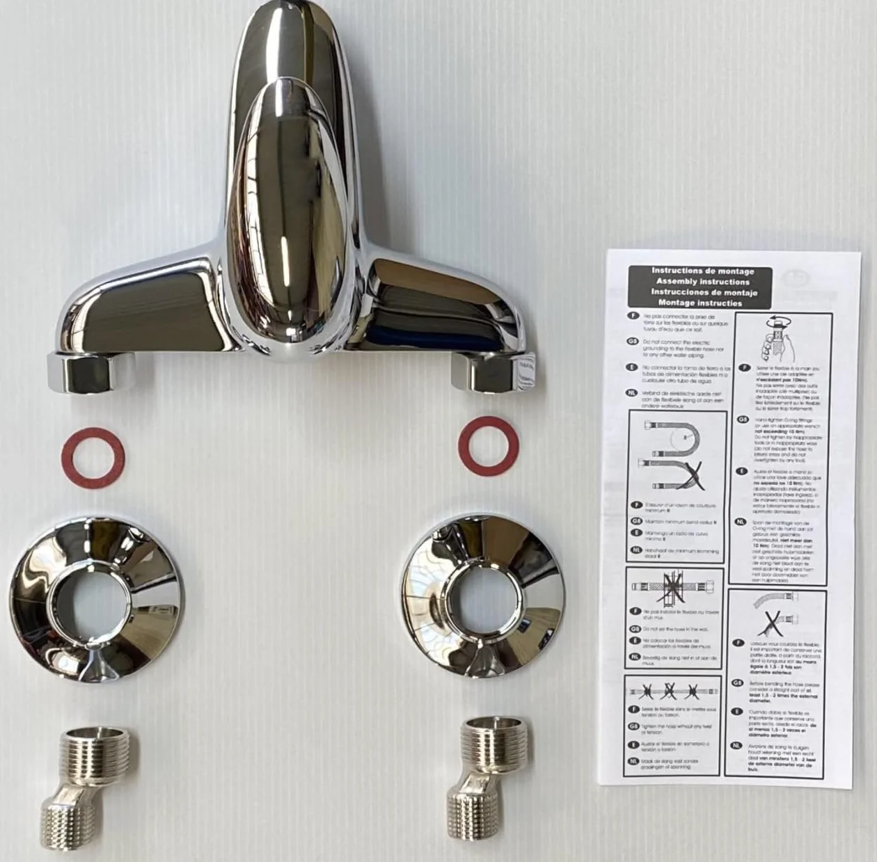 Bdit ACCESORI Rubinetto per vasca da bagno Rubinetto a parete Rubinetto Miscelatore per vasca da bagno cromato