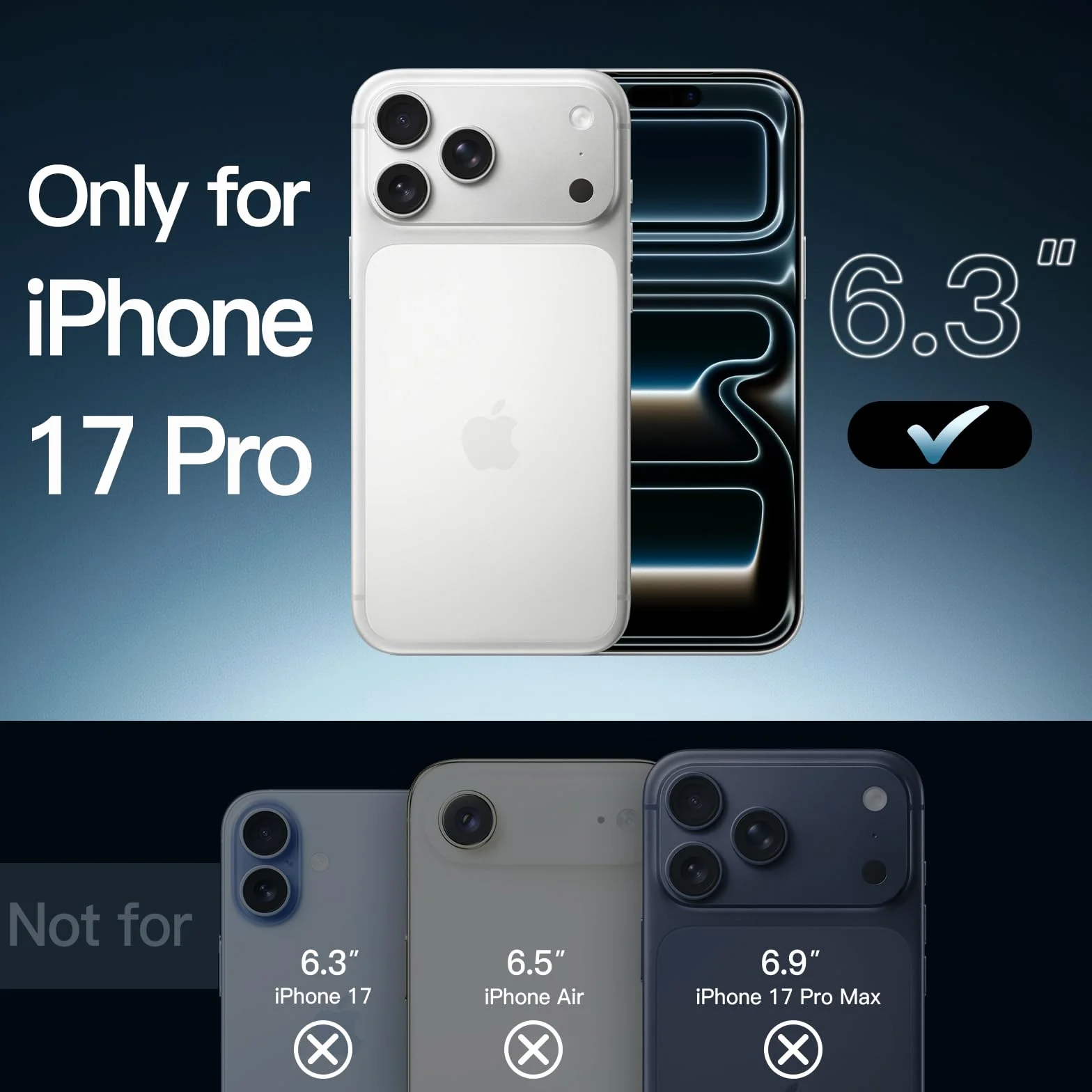 JETech Cover per iPhone 17 Pro 6,3 Pollici, Anti Ingiallimento Antiurto Cellulare Paraurti Custodia, Anti-Graffio Retro Trasparente (Trasparente)