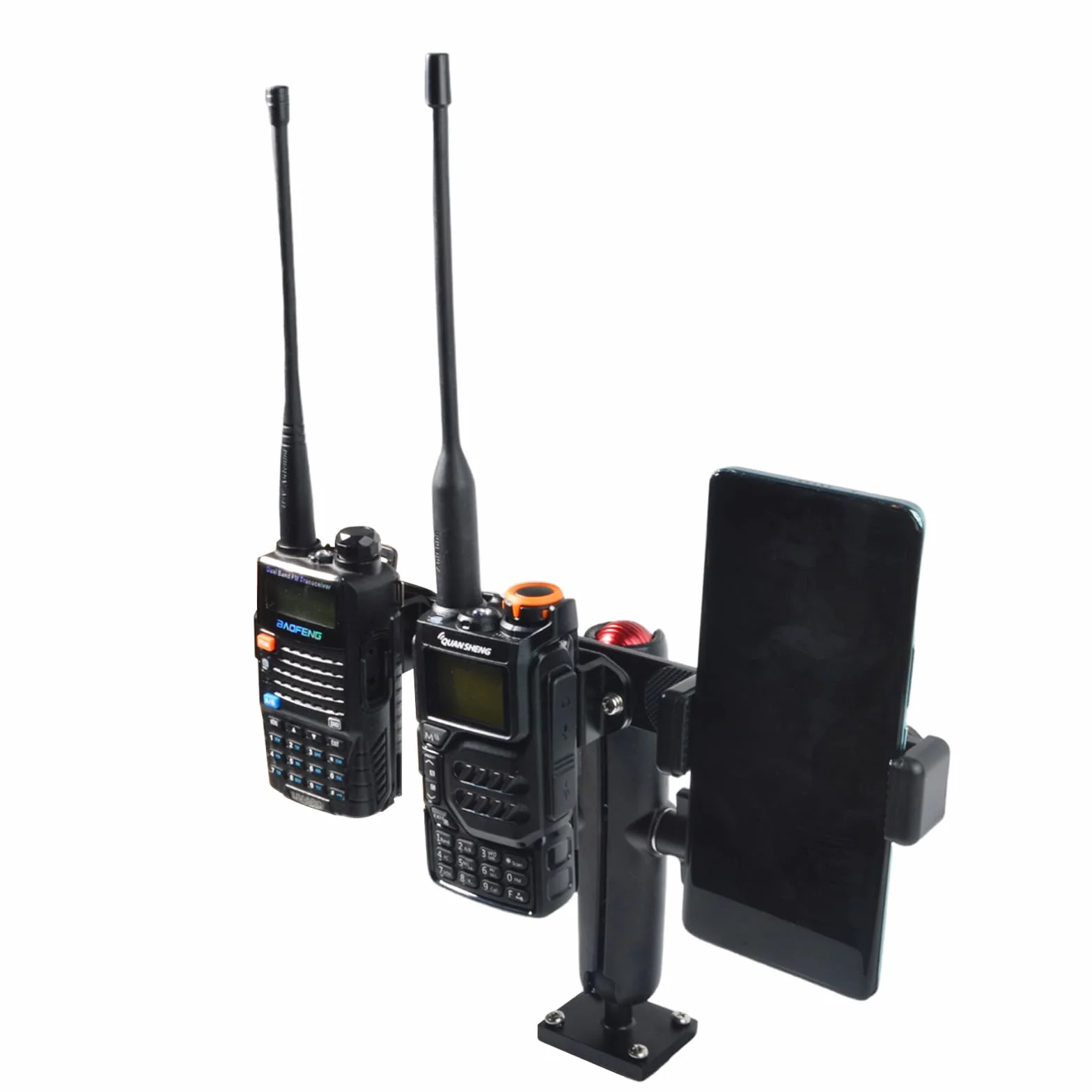 Supporto per ricetrasmettitore da camion, accessorio per telefono/radio portatile/microfono altoparlante/altoparlante radio mobile, compatibile con Baofeng Kenwood Motorola Quansheng