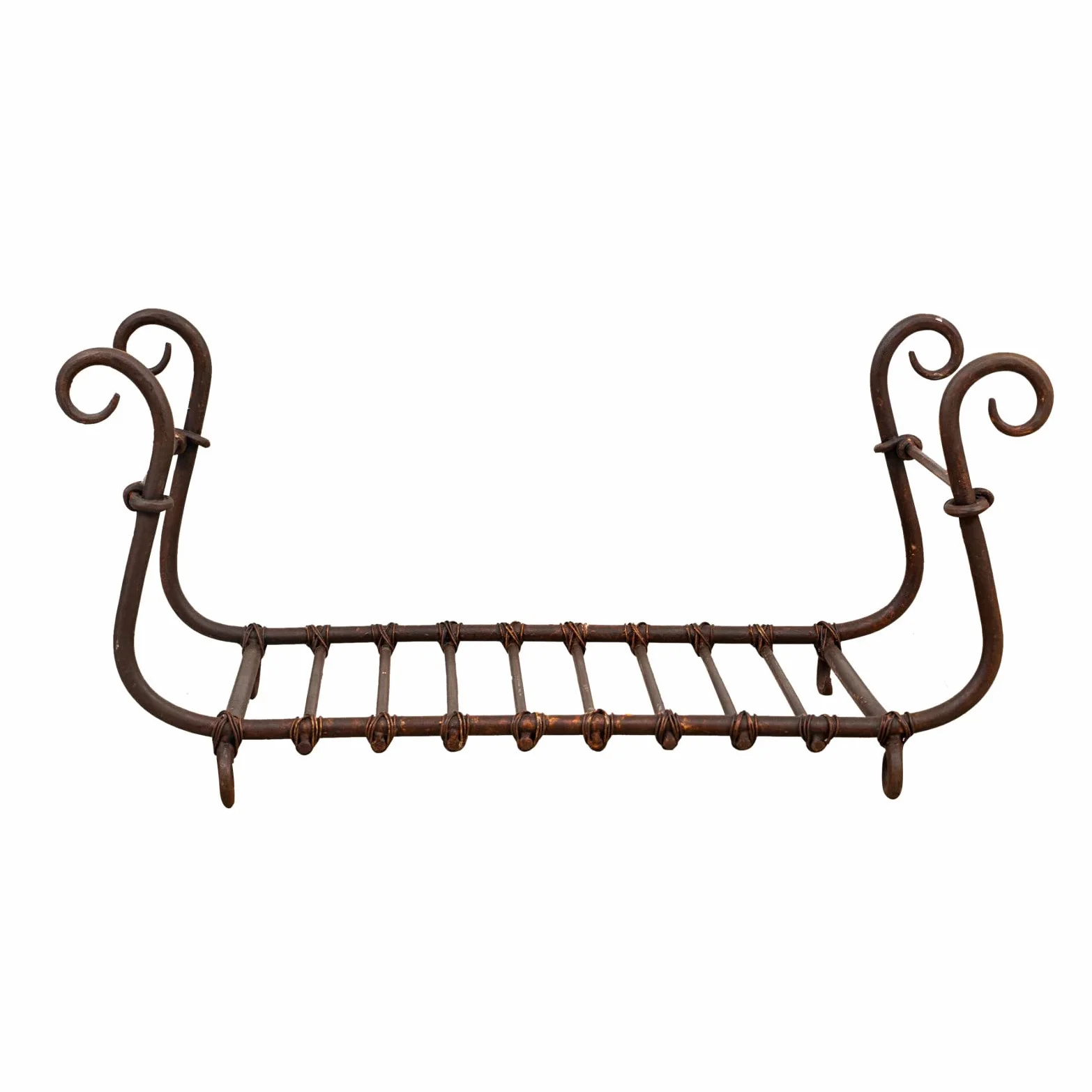 Biscottini Cesto porta legna da interno in ferro 92x44x45 cm | Porta legna per interni forgiato a mano | Portalegna da esterno e interno