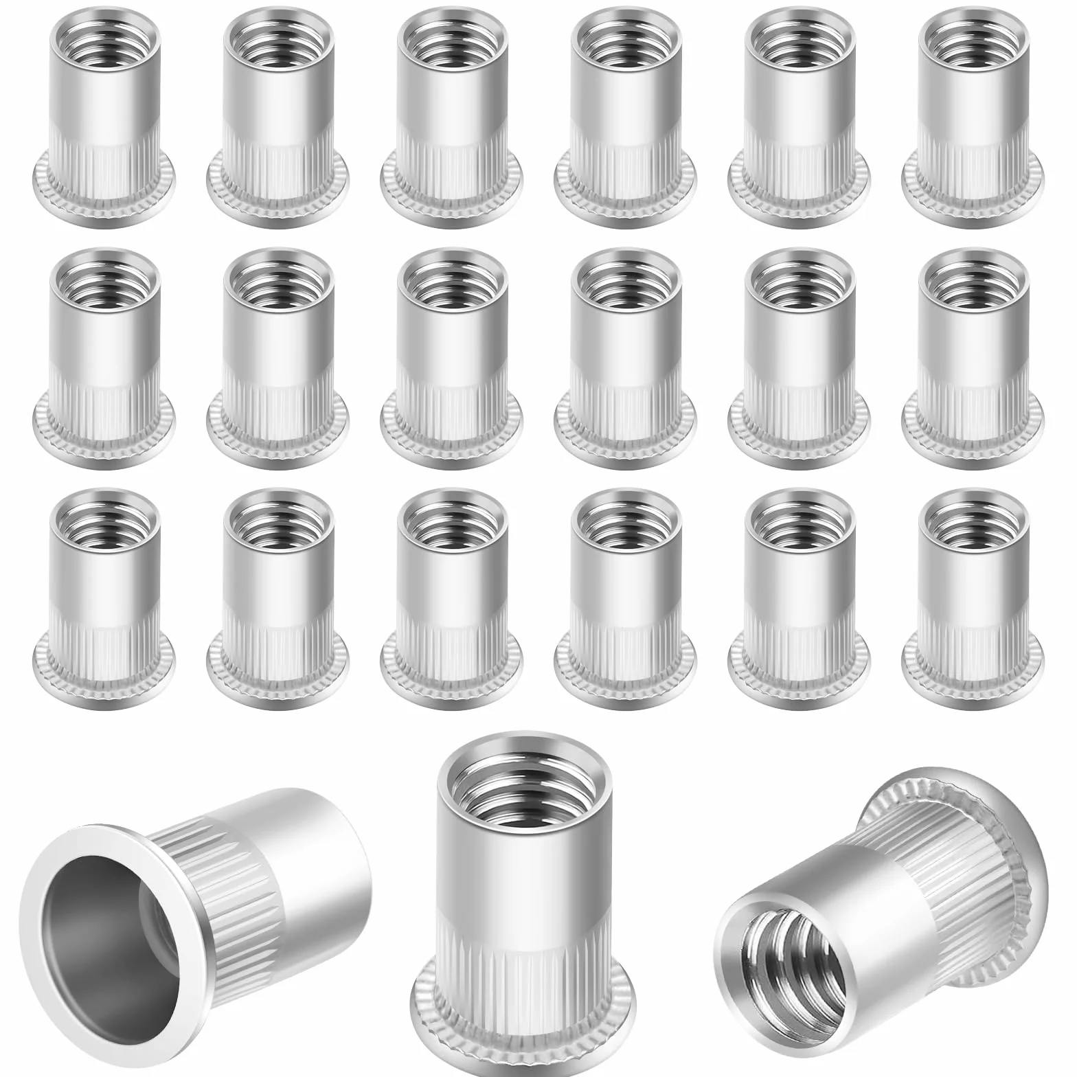 Dadi per Rivetti Filettati M4 Acciaio Inox 80 Pezzi Testa Piatta Rivet Nutsert